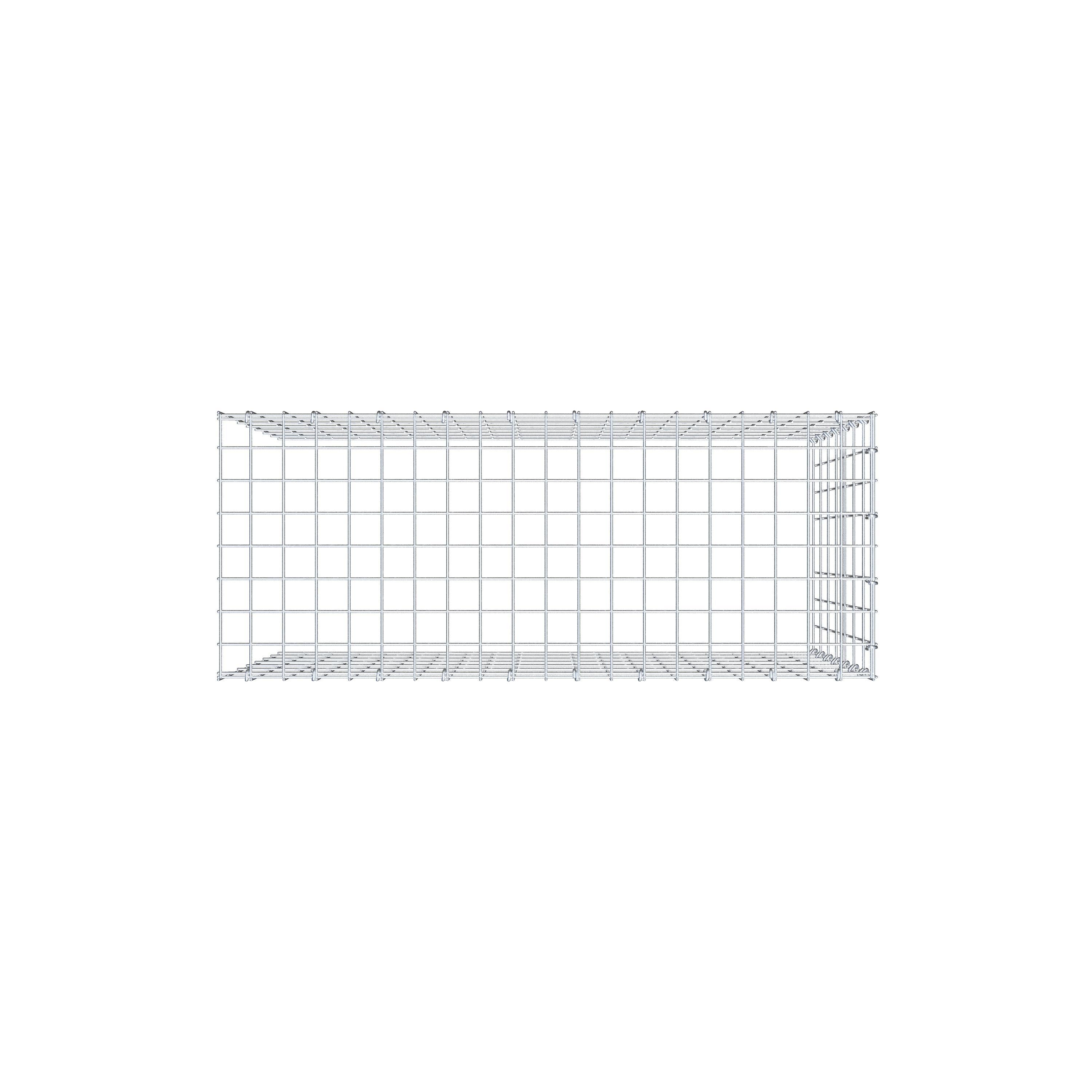 Mounted gabion type 4 100 cm x 70 cm x 40 cm (L x H x D), mesh size 5 cm x 10 cm, C-ring