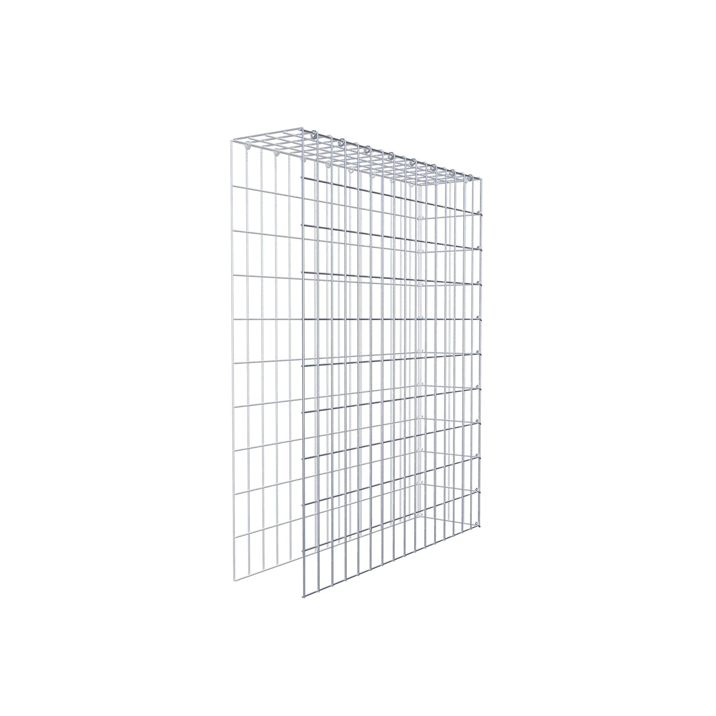 Typ 4 påbyggnadsgabion 100 cm x 80 cm x 20 cm (L x H x D), maskstorlek 5 cm x 10 cm, C-ring