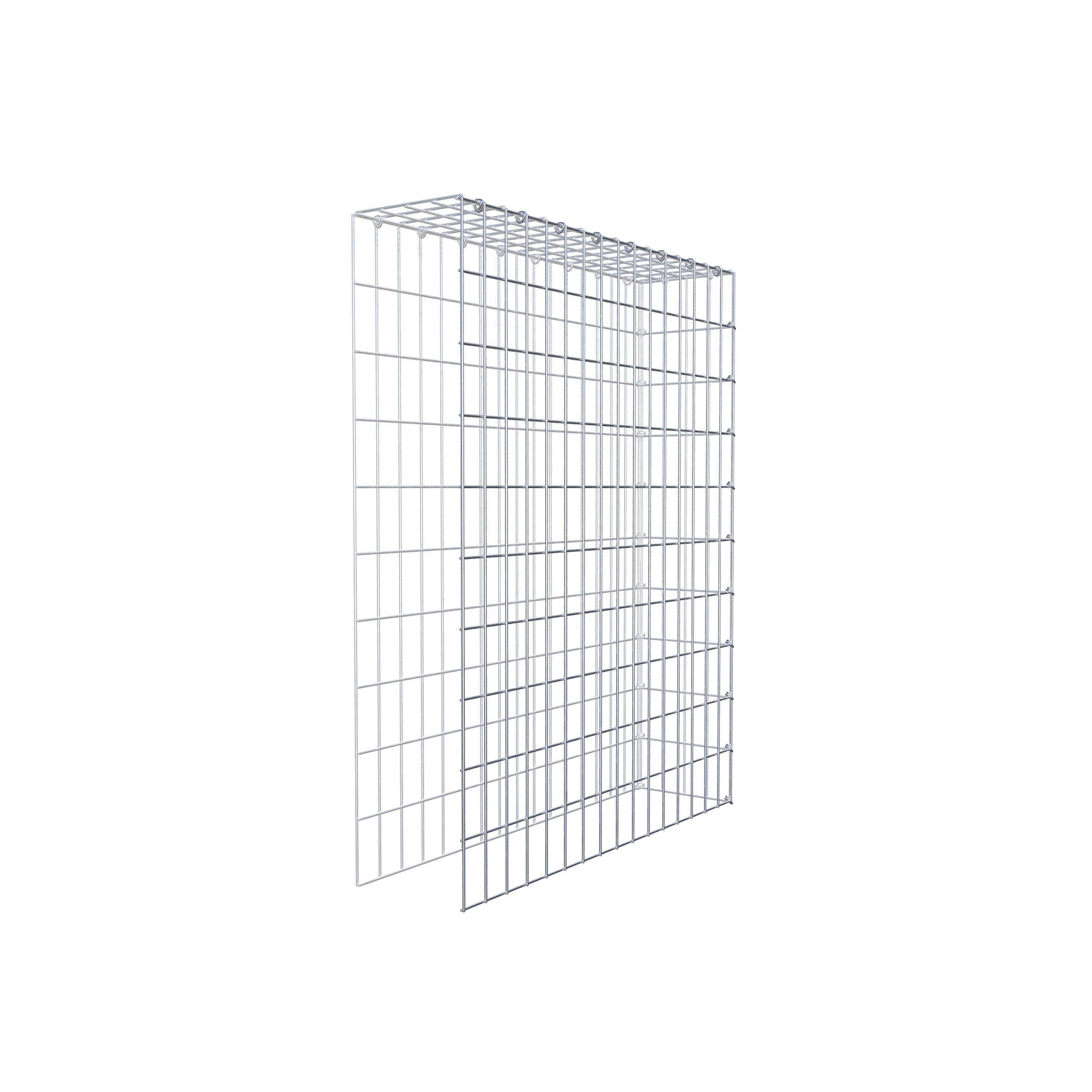 Monteret gabion type 4 100 cm x 80 cm x 20 cm (L x H x D), maskestørrelse 5 cm x 10 cm, C-ring