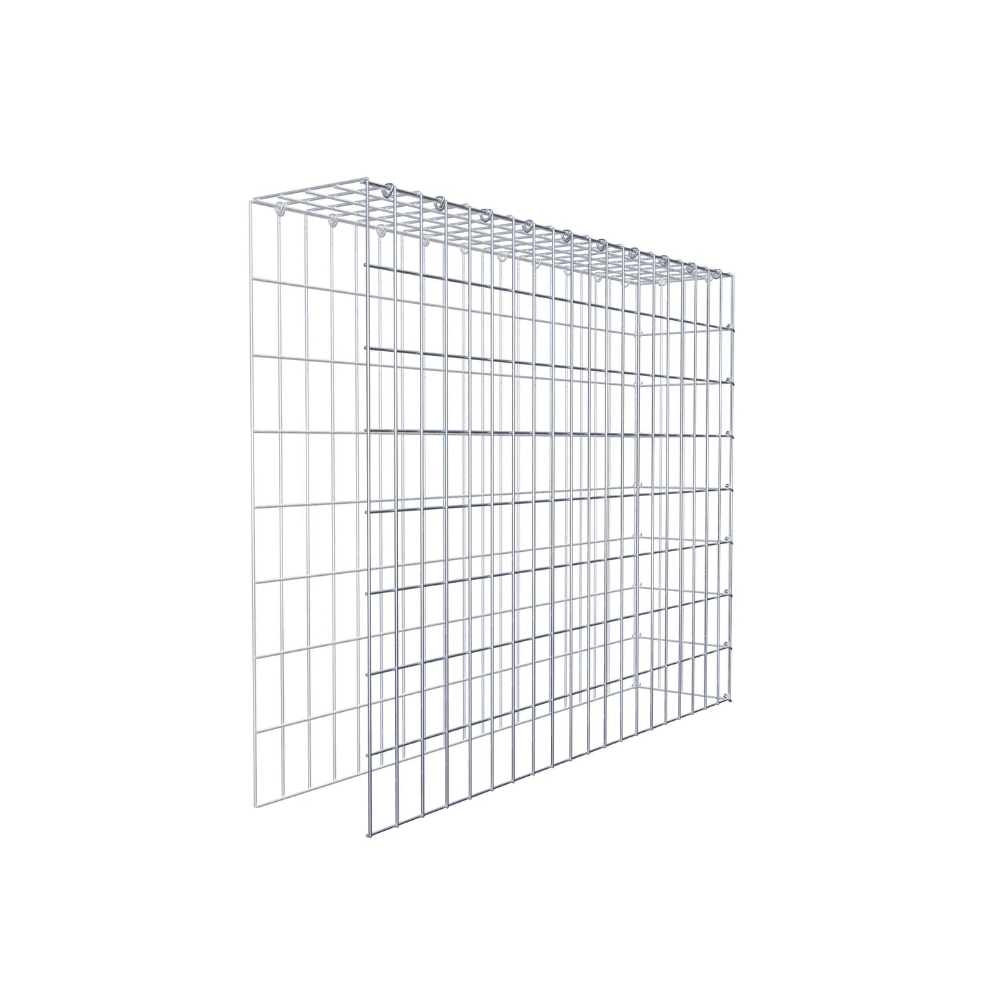 Typ 4 påbyggnadsgabion 100 cm x 80 cm x 20 cm (L x H x D), maskstorlek 5 cm x 10 cm, C-ring