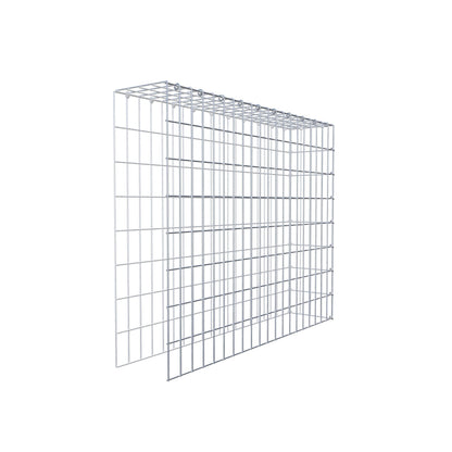 Typ 4 påbyggnadsgabion 100 cm x 80 cm x 20 cm (L x H x D), maskstorlek 5 cm x 10 cm, C-ring