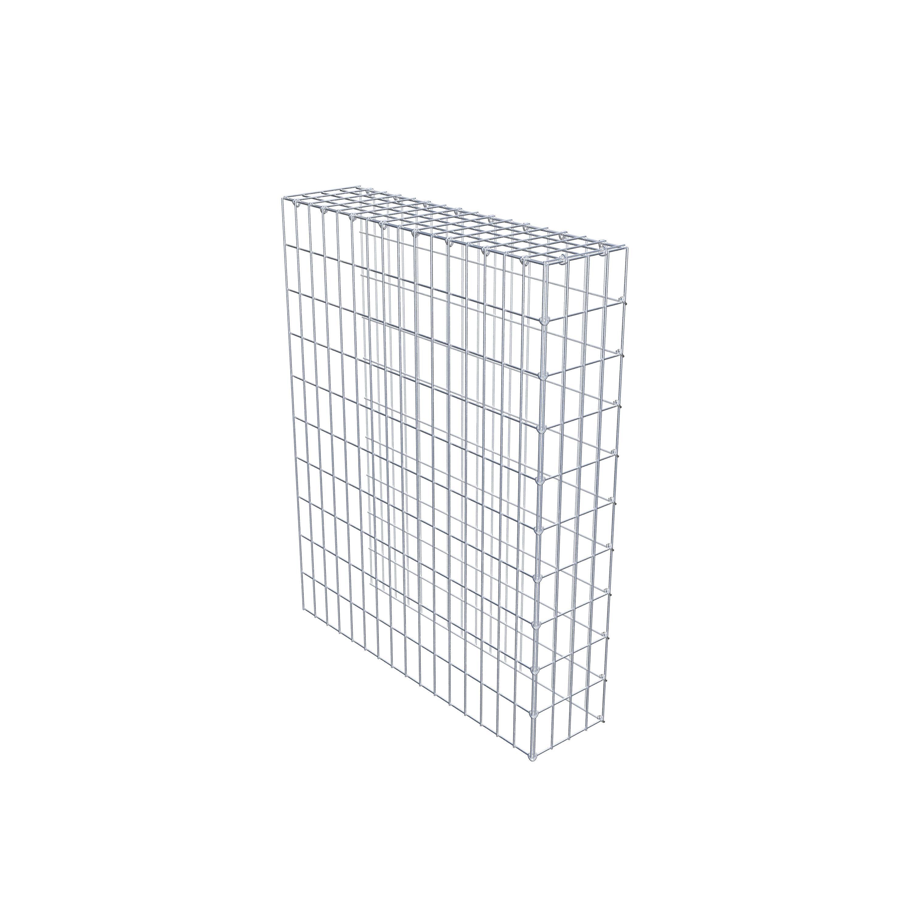 Monteret gabion type 4 100 cm x 80 cm x 20 cm (L x H x D), maskestørrelse 5 cm x 10 cm, C-ring