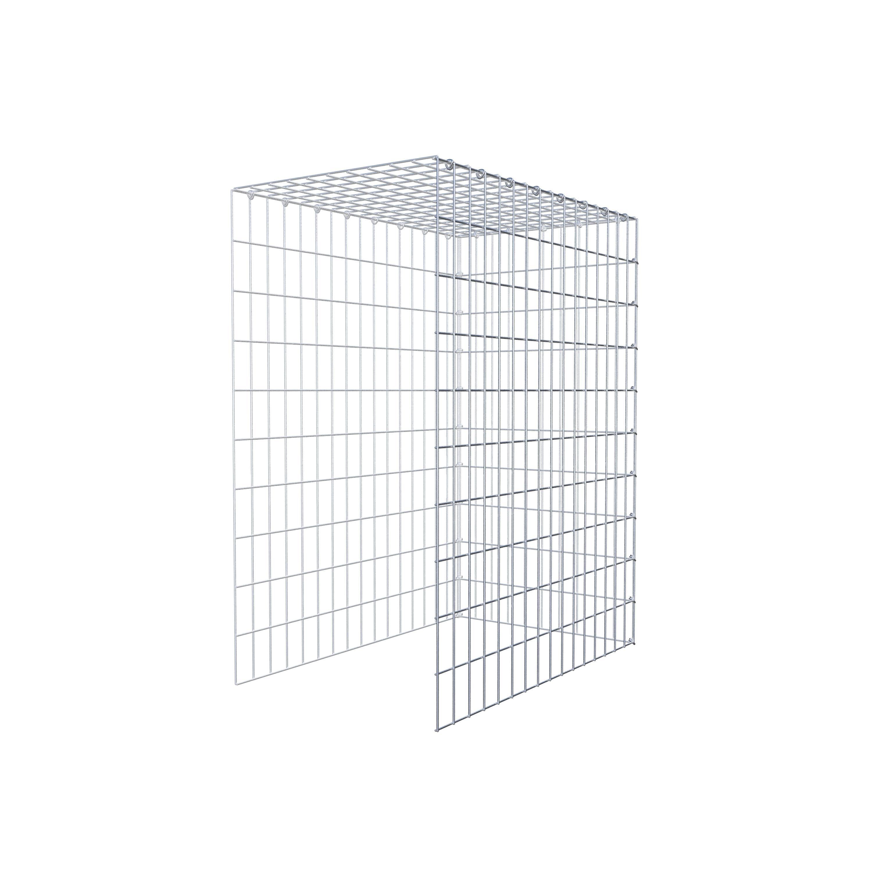 Monteret gabion type 4 100 cm x 80 cm x 50 cm (L x H x D), maskestørrelse 5 cm x 10 cm, C-ring