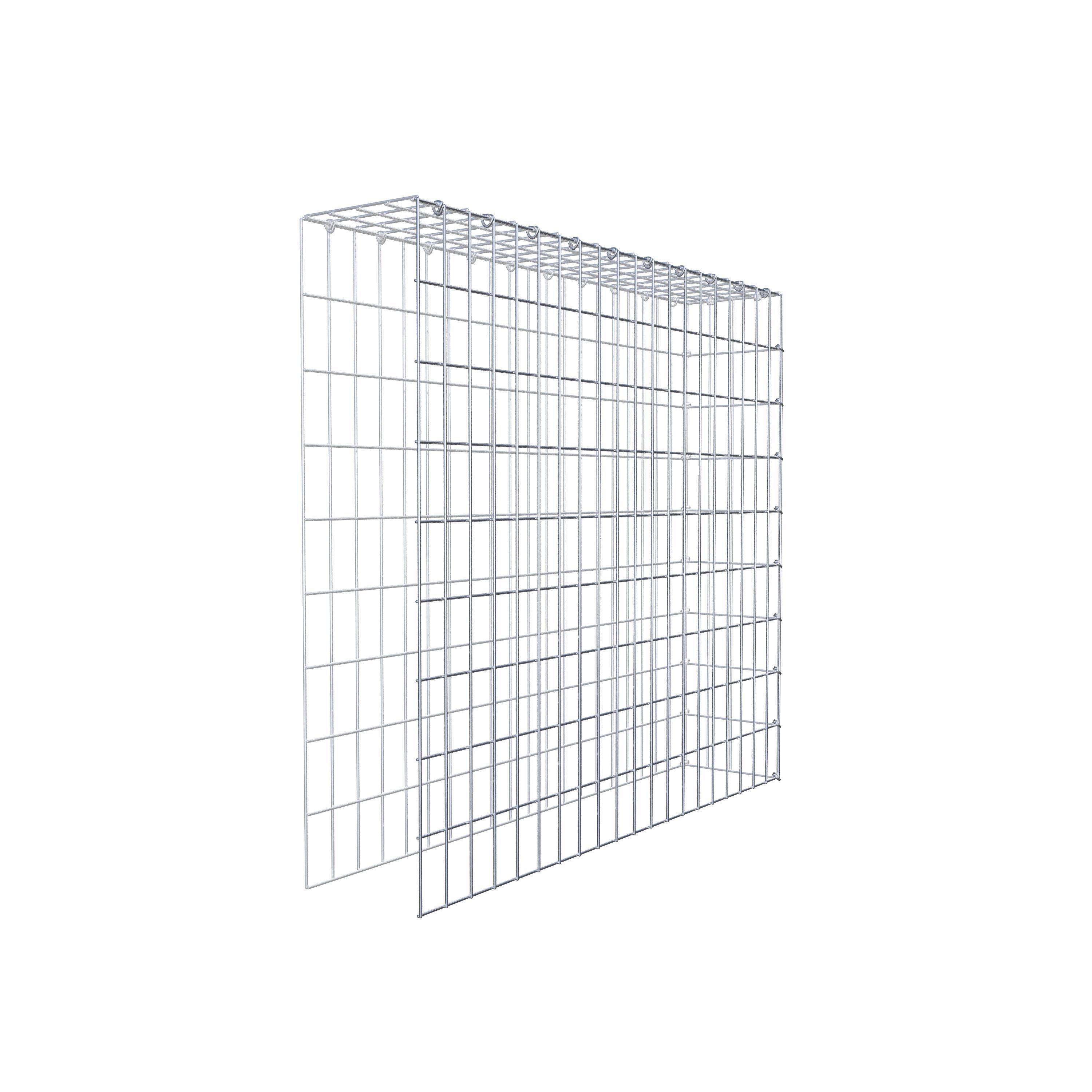 Mounted gabion type 4 100 cm x 90 cm x 20 cm (L x H x D), mesh size 5 cm x 10 cm, C-ring