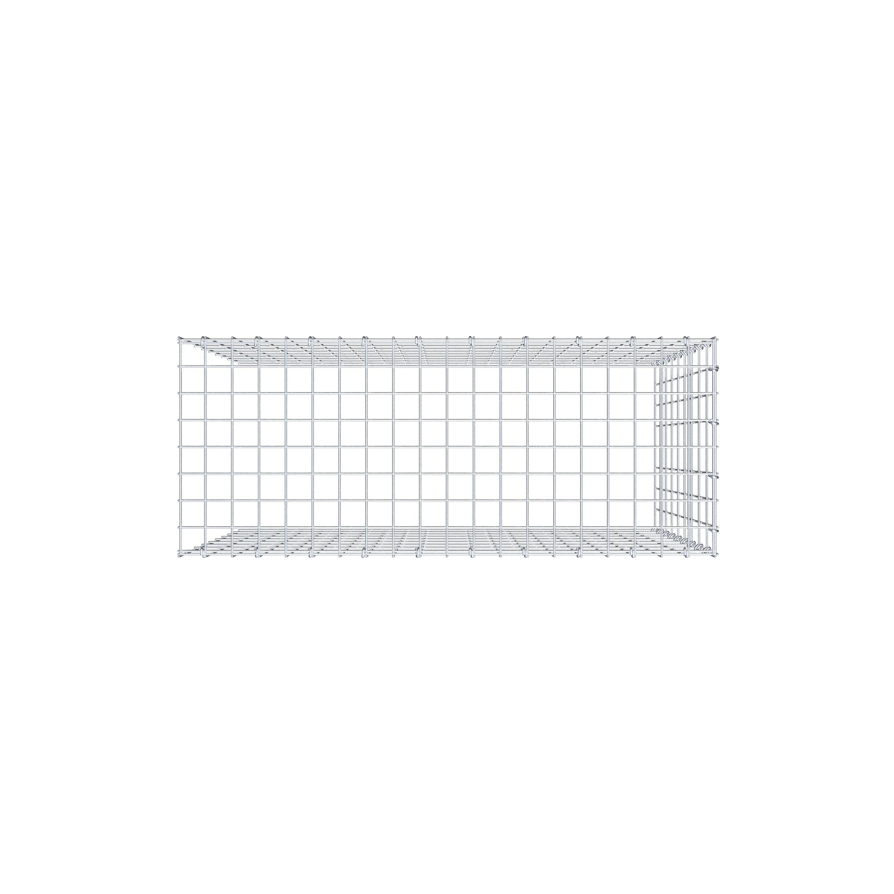 Monteret gabion type 4 100 cm x 90 cm x 40 cm (L x H x D), maskestørrelse 5 cm x 10 cm, C-ring