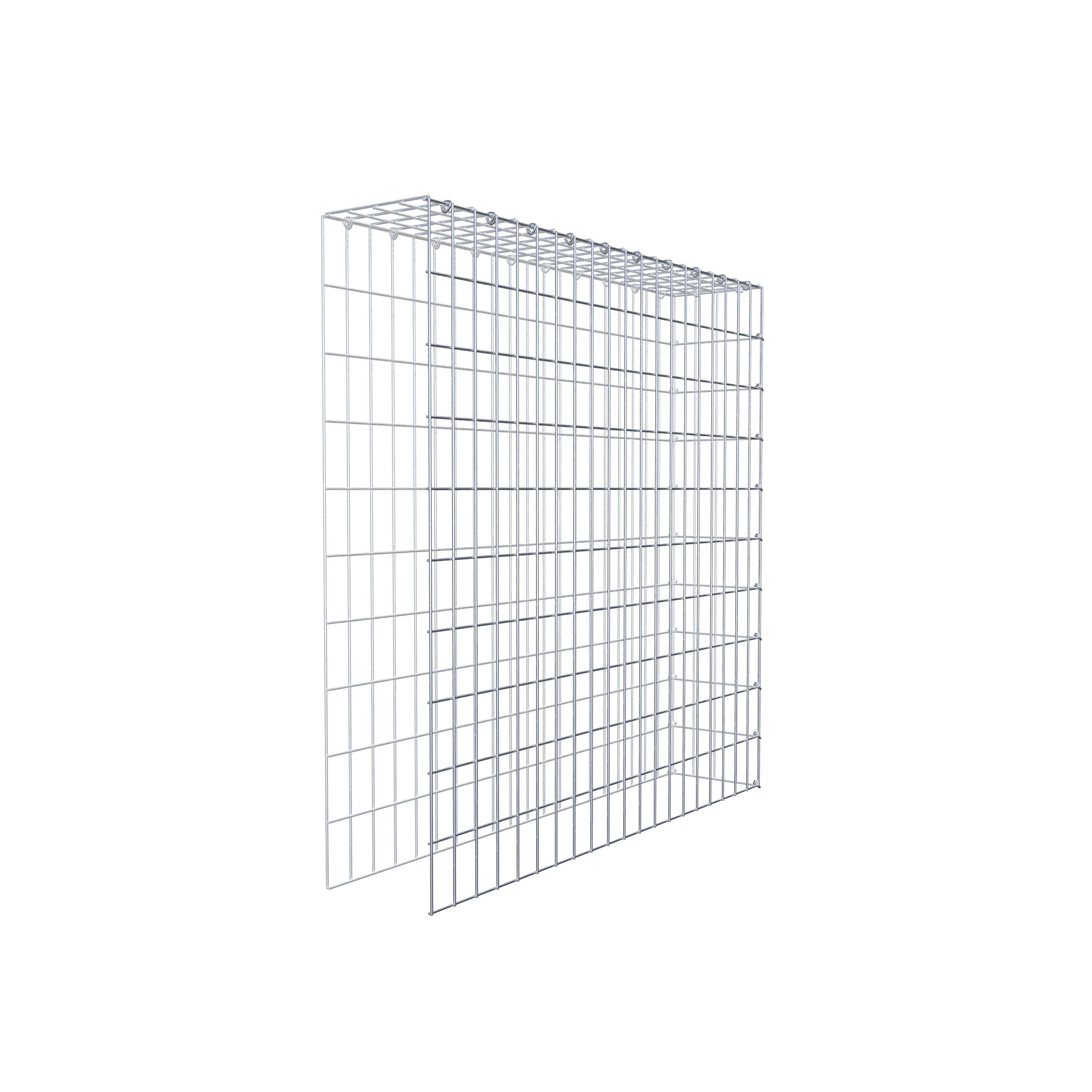 Monteret gabion type 4 100 cm x 100 cm x 20 cm (L x H x D), maskestørrelse 5 cm x 10 cm, C-ring