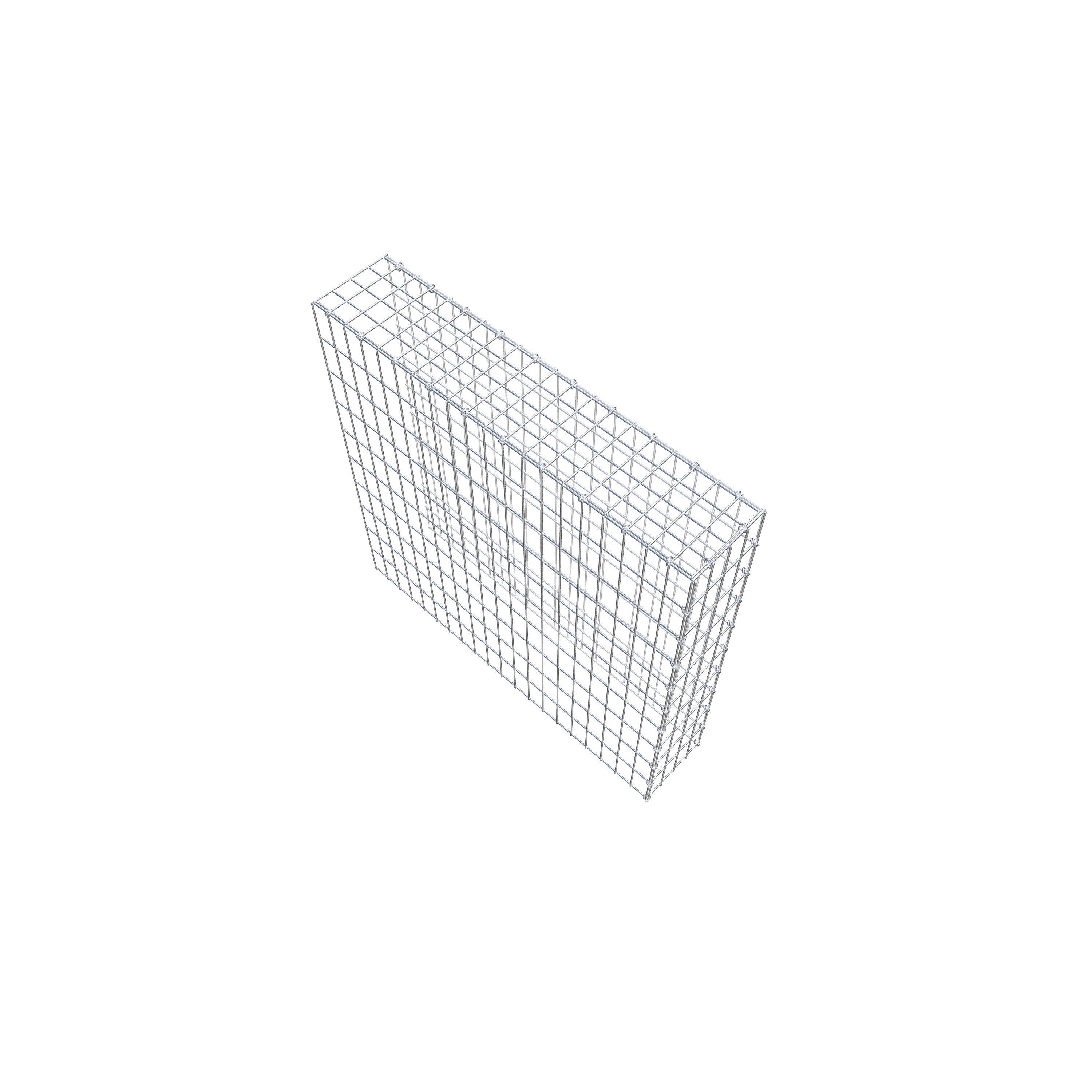 Monteret gabion type 4 100 cm x 100 cm x 20 cm (L x H x D), maskestørrelse 5 cm x 10 cm, C-ring