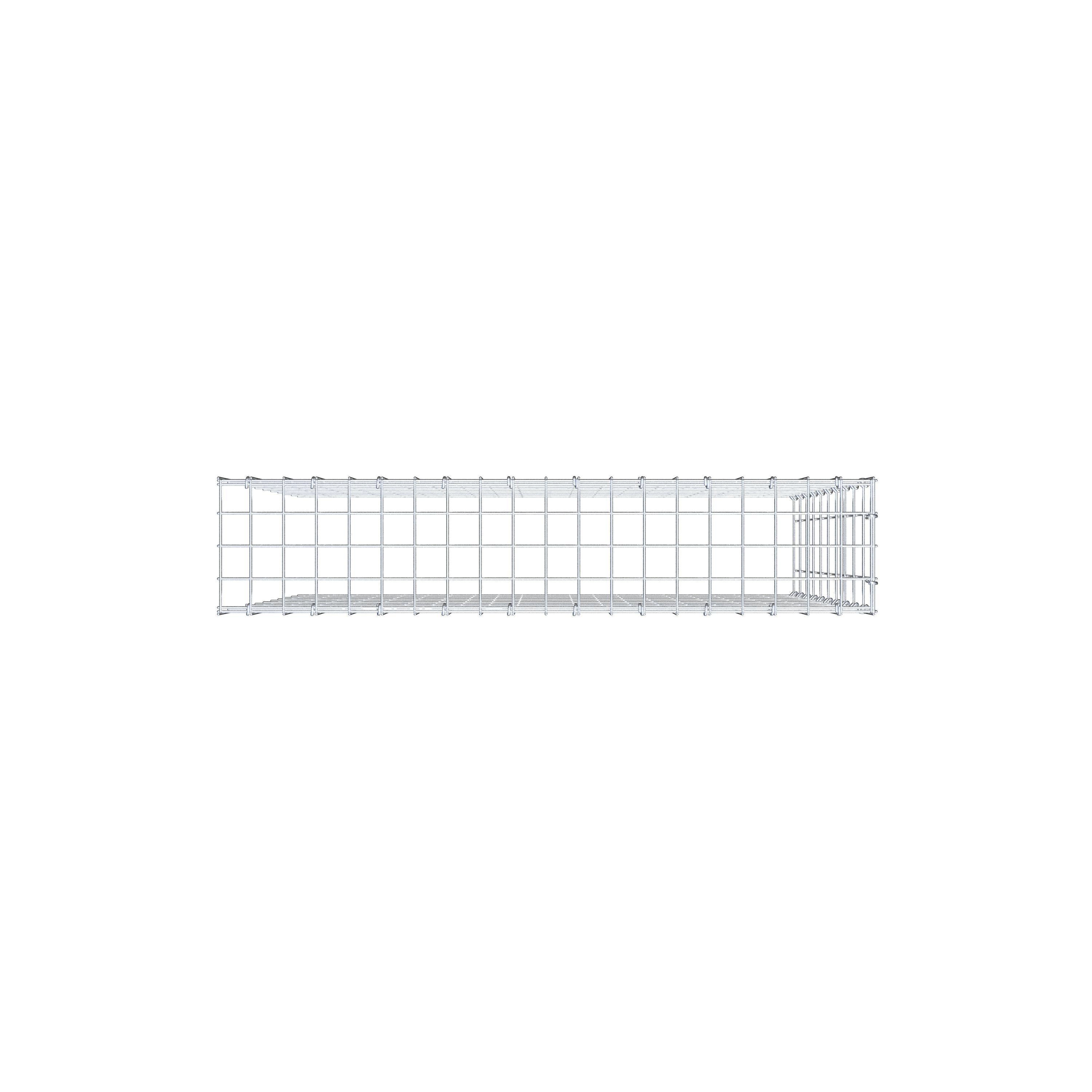 Monteret gabion type 4 100 cm x 100 cm x 20 cm (L x H x D), maskestørrelse 5 cm x 10 cm, C-ring