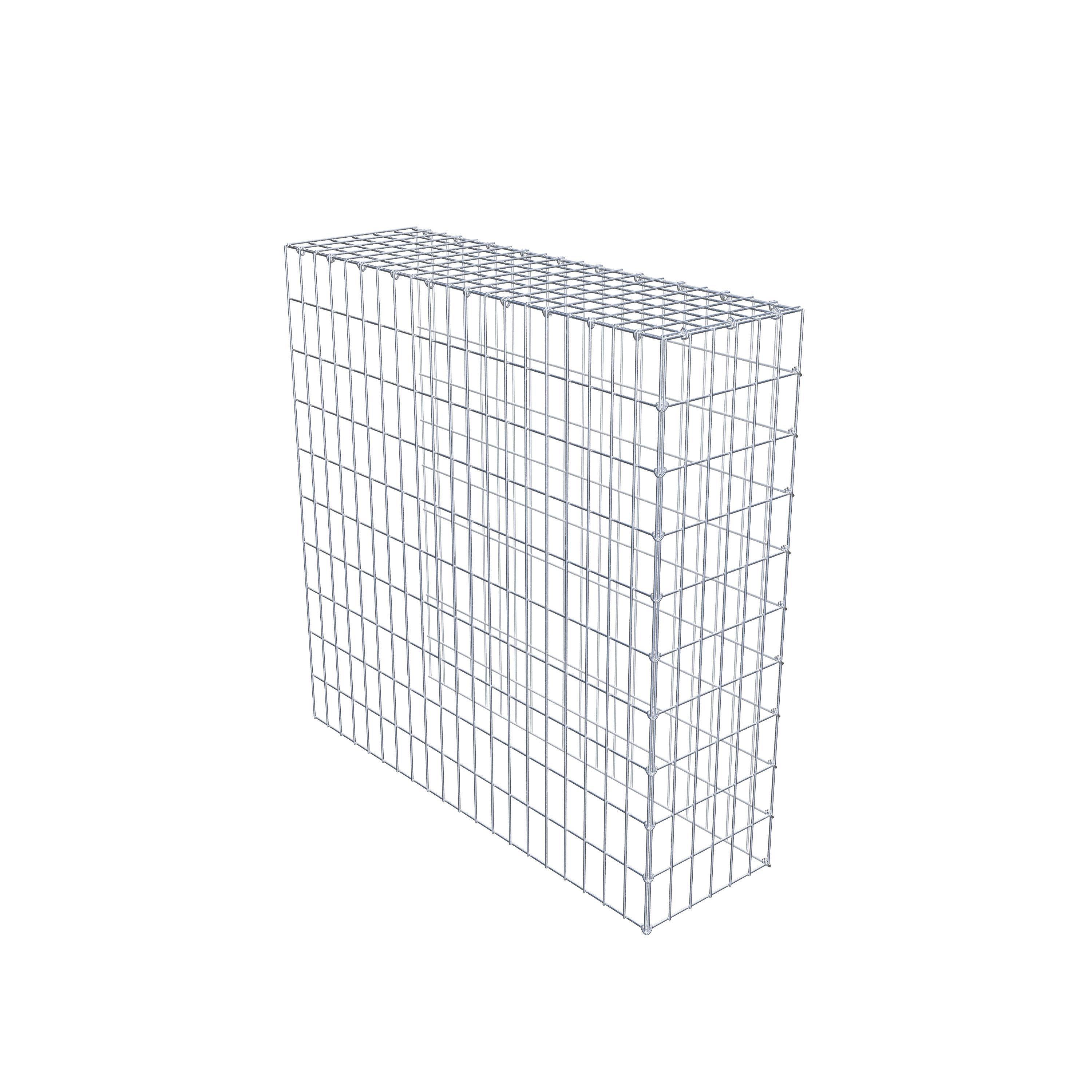 Monteret gabion type 4 100 cm x 100 cm x 30 cm (L x H x D), maskestørrelse 5 cm x 10 cm, C-ring