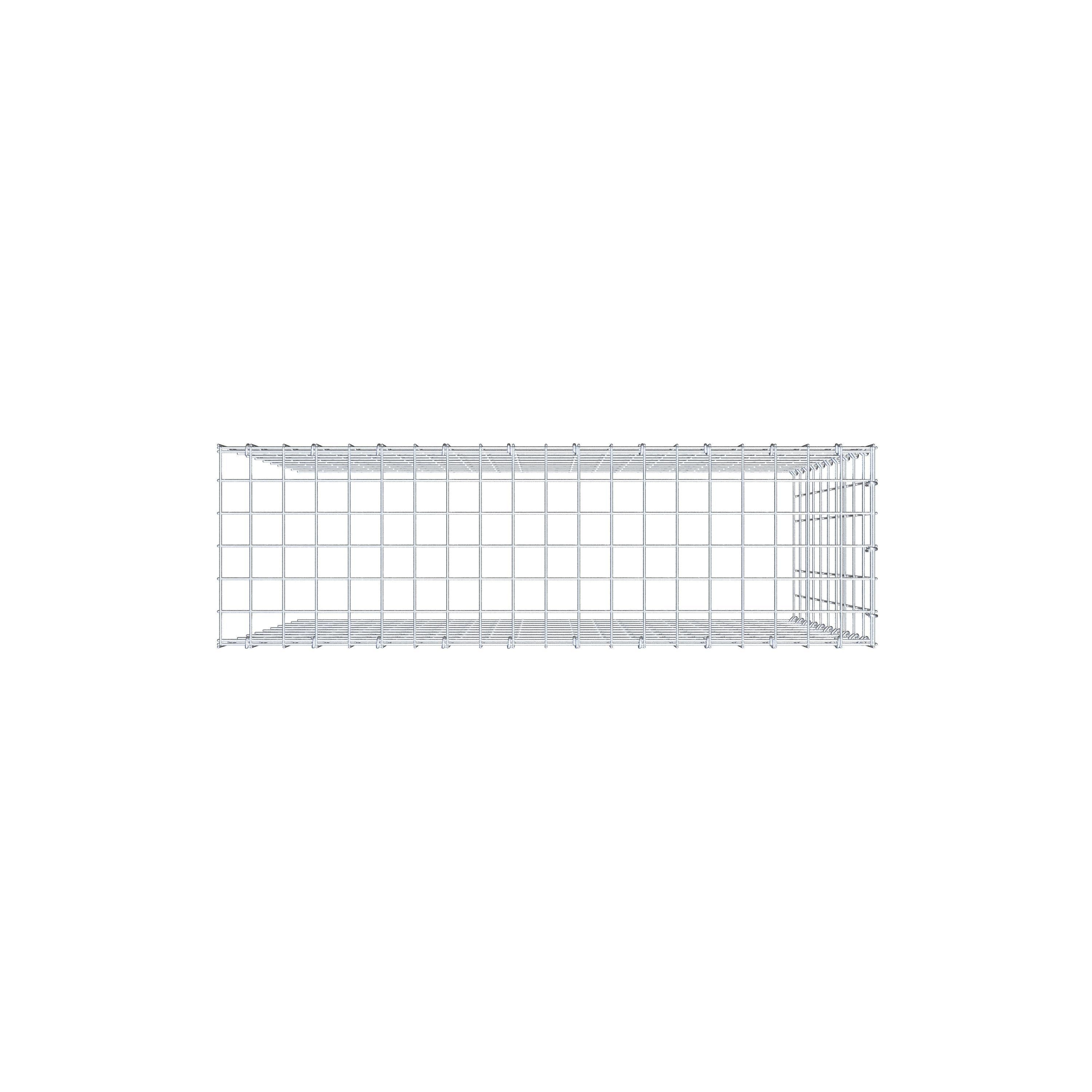 Monteret gabion type 4 100 cm x 100 cm x 30 cm (L x H x D), maskestørrelse 5 cm x 10 cm, C-ring