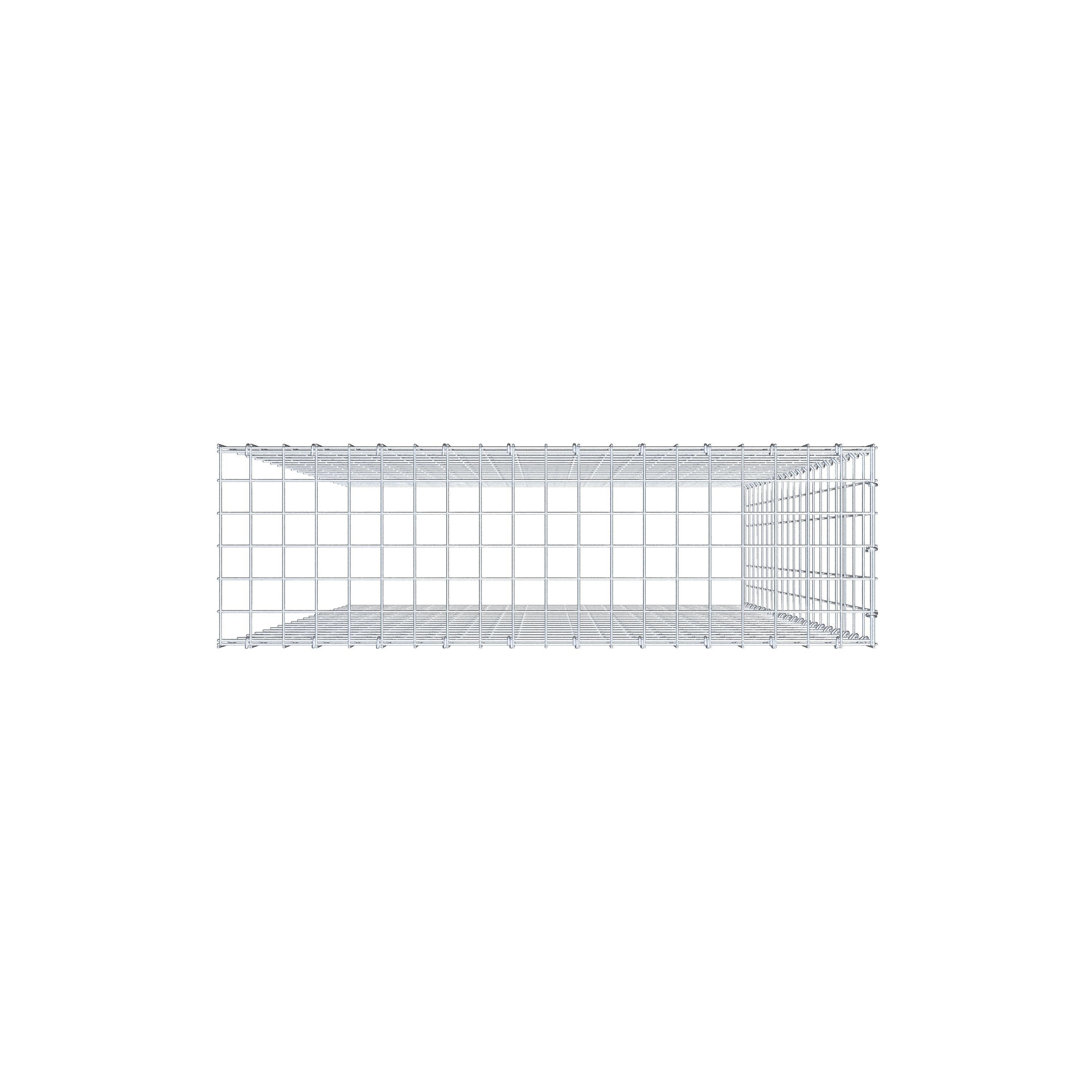 Monteret gabion type 4 200 cm x 100 cm x 30 cm (L x H x D), maskestørrelse 5 cm x 10 cm, C-ring