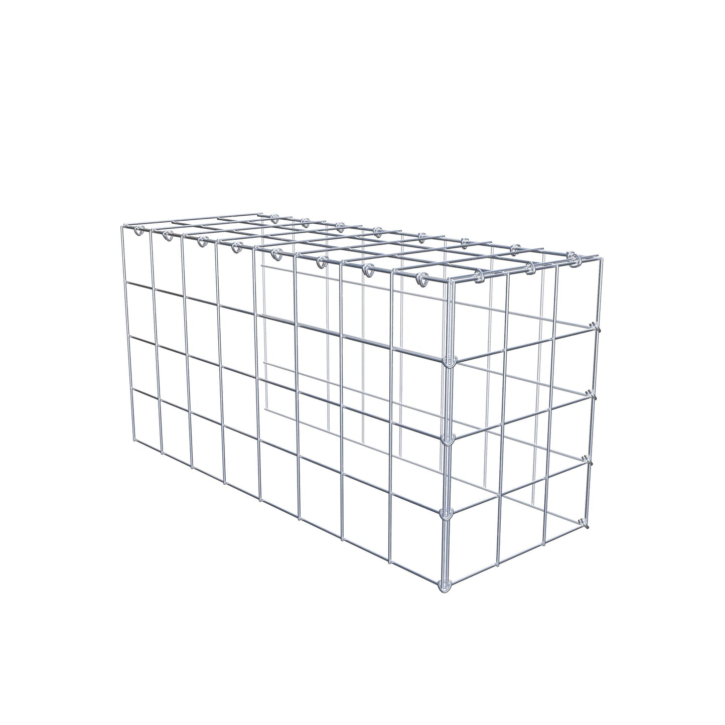 Monteret gabion type 4 80 cm x 40 cm x 30 cm (L x H x D), maskestørrelse 10 cm x 10 cm, C-ring