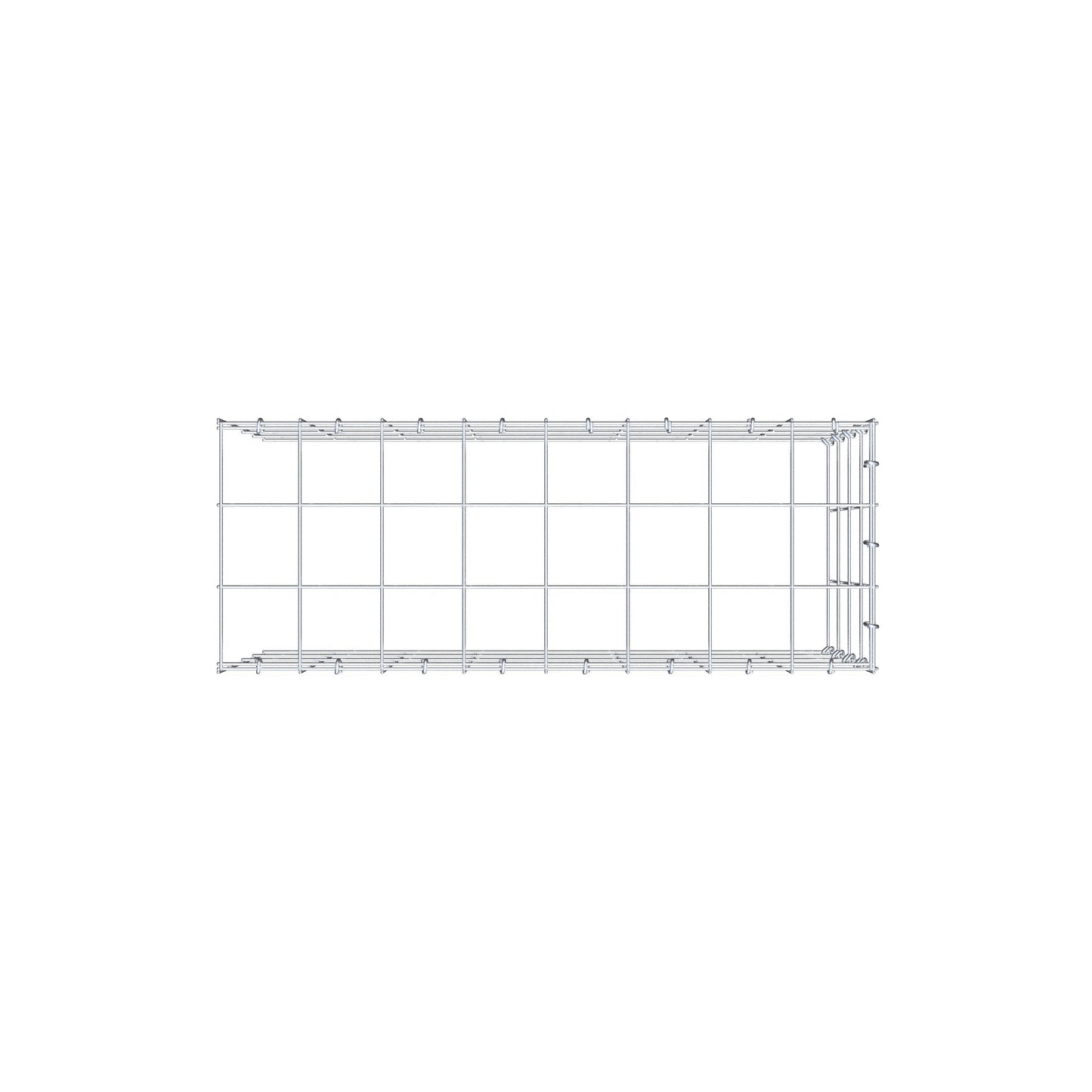 Monteret gabion type 4 80 cm x 40 cm x 30 cm (L x H x D), maskestørrelse 10 cm x 10 cm, C-ring