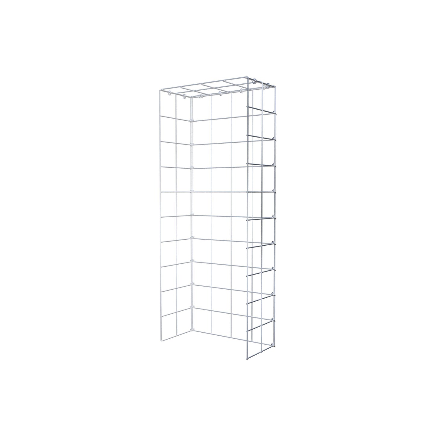 Monteret gabion type 4 100 cm x 20 cm x 40 cm (L x H x D), maskestørrelse 10 cm x 10 cm, C-ring