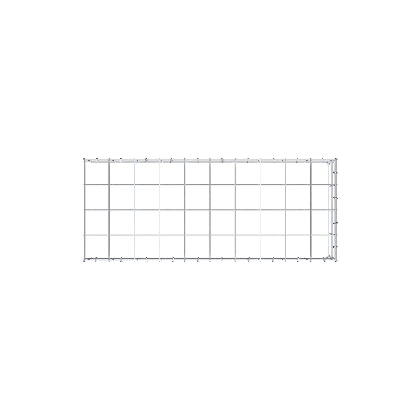 Monteret gabion type 4 100 cm x 20 cm x 40 cm (L x H x D), maskestørrelse 10 cm x 10 cm, C-ring