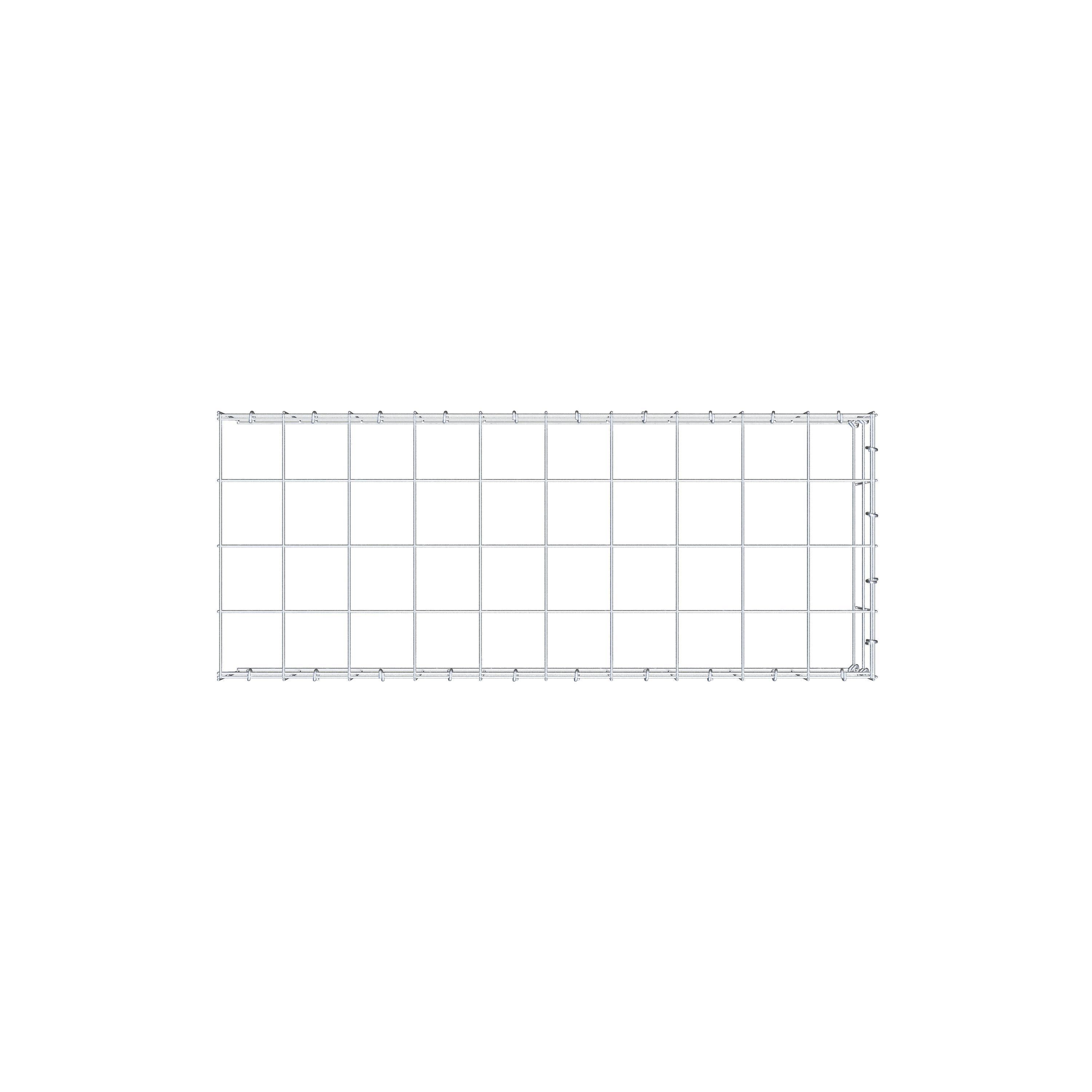 Mounted gabion type 4 100 cm x 20 cm x 40 cm (L x H x D), mesh size 10 cm x 10 cm, C-ring