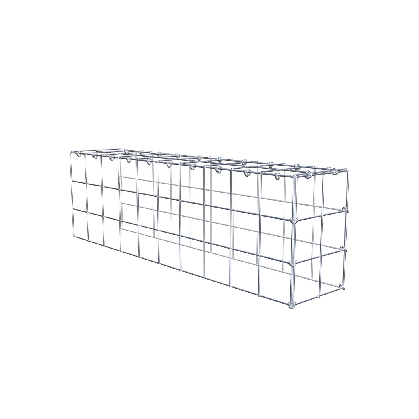 Mounted gabion type 4 100 cm x 30 cm x 20 cm (L x H x D), mesh size 10 cm x 10 cm, C-ring