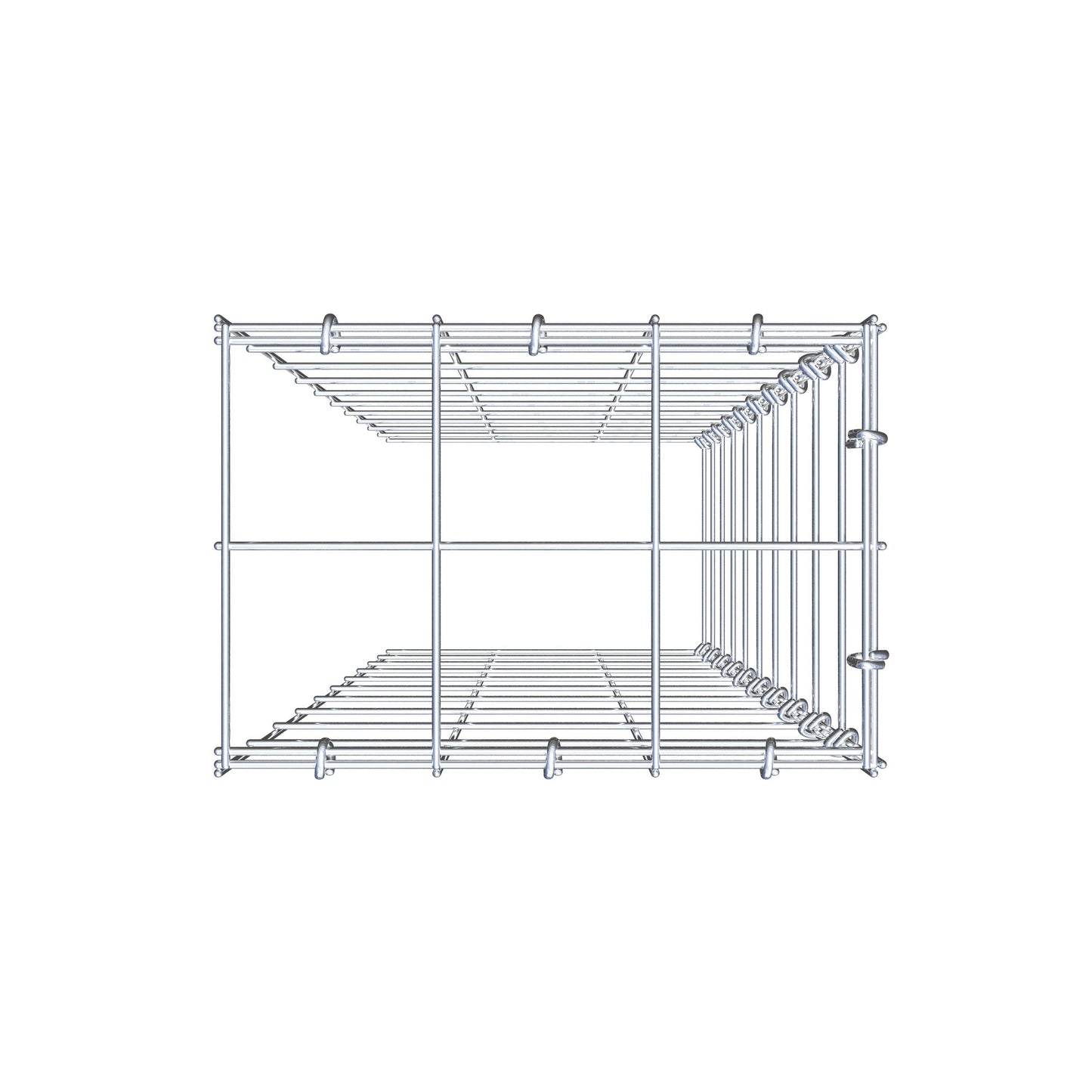 Mounted gabion type 4 100 cm x 30 cm x 20 cm (L x H x D), mesh size 10 cm x 10 cm, C-ring