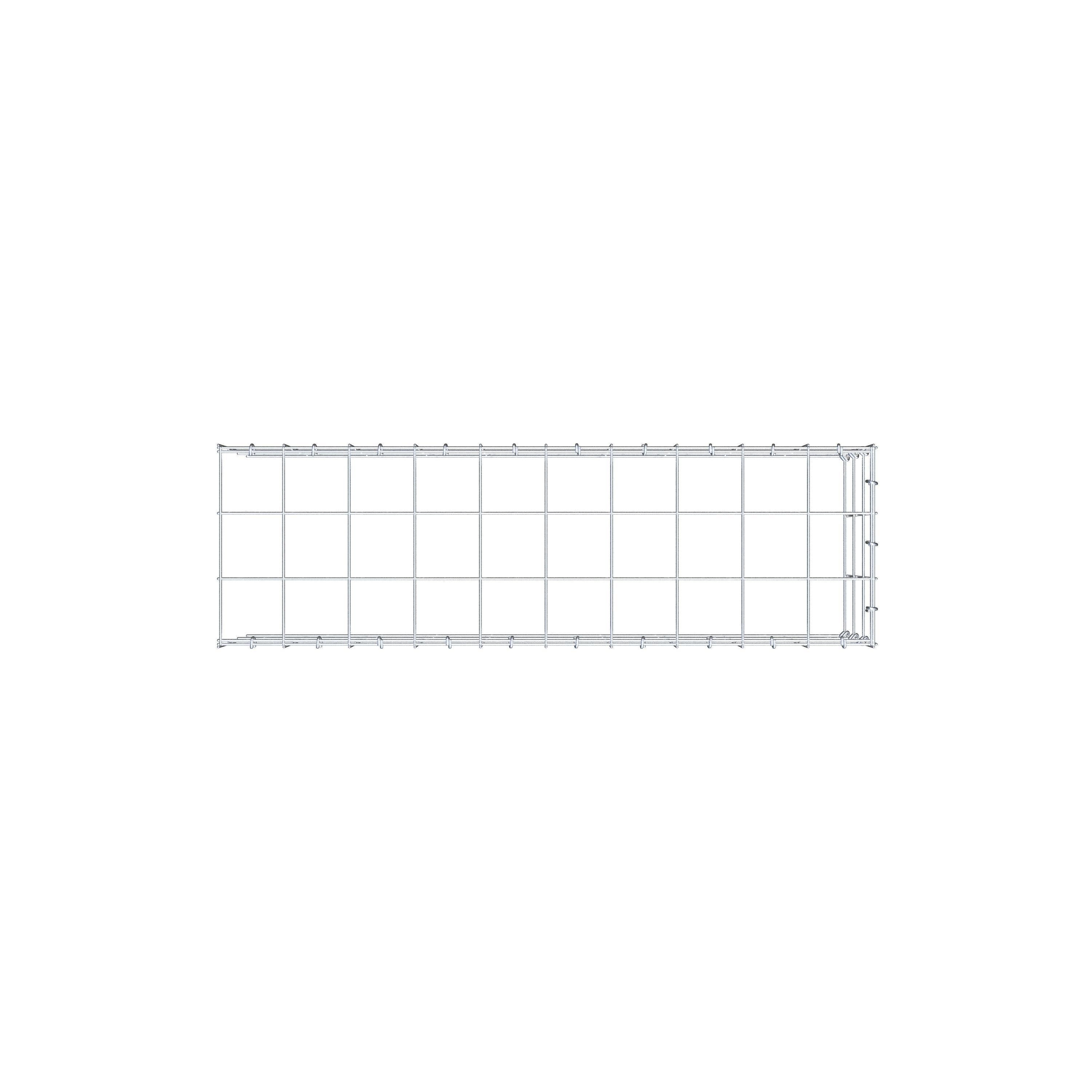 Mounted gabion type 4 100 cm x 30 cm x 30 cm (L x H x D), mesh size 10 cm x 10 cm, C-ring