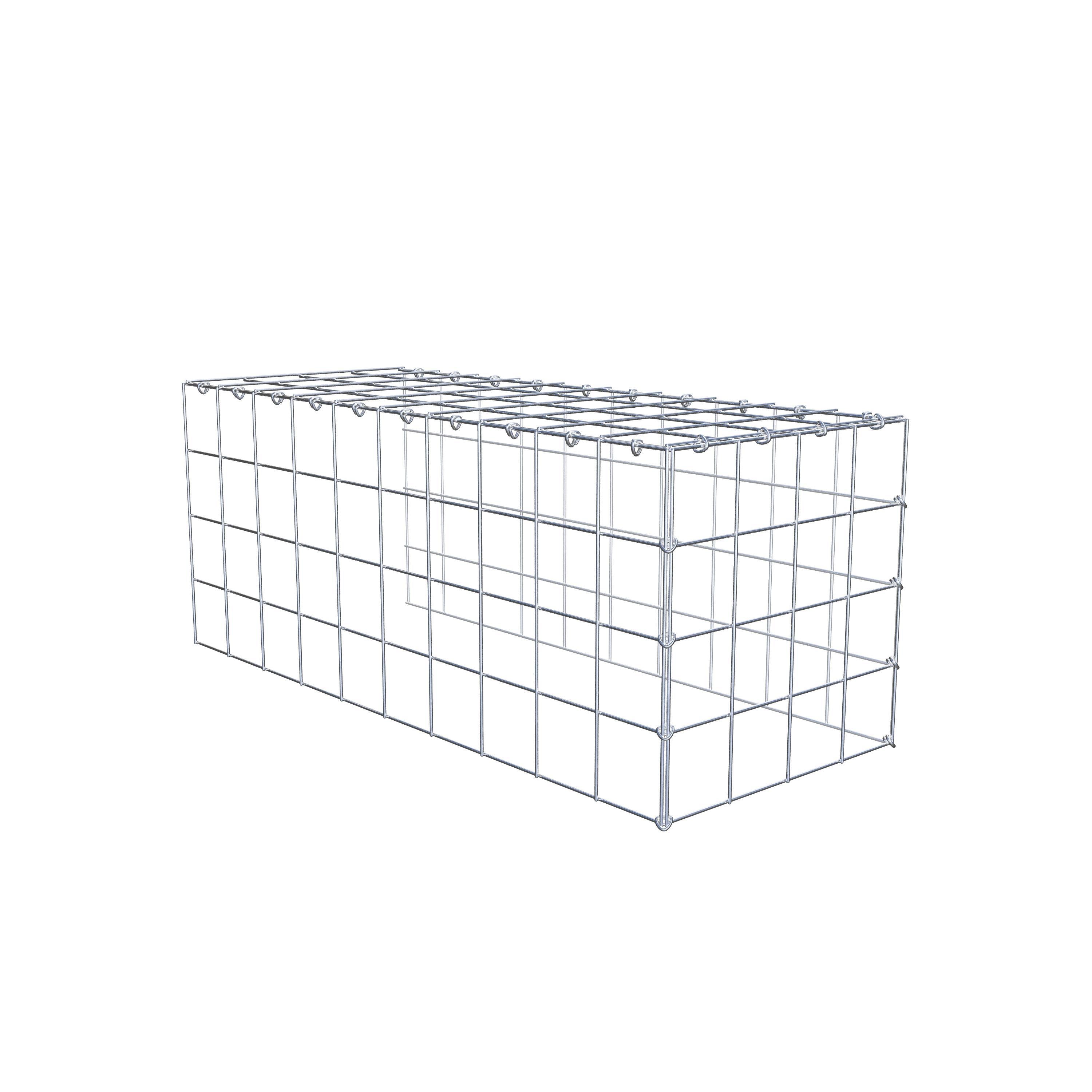 Mounted gabion type 4 100 cm x 40 cm x 40 cm (L x H x D), mesh size 10 cm x 10 cm, C-ring