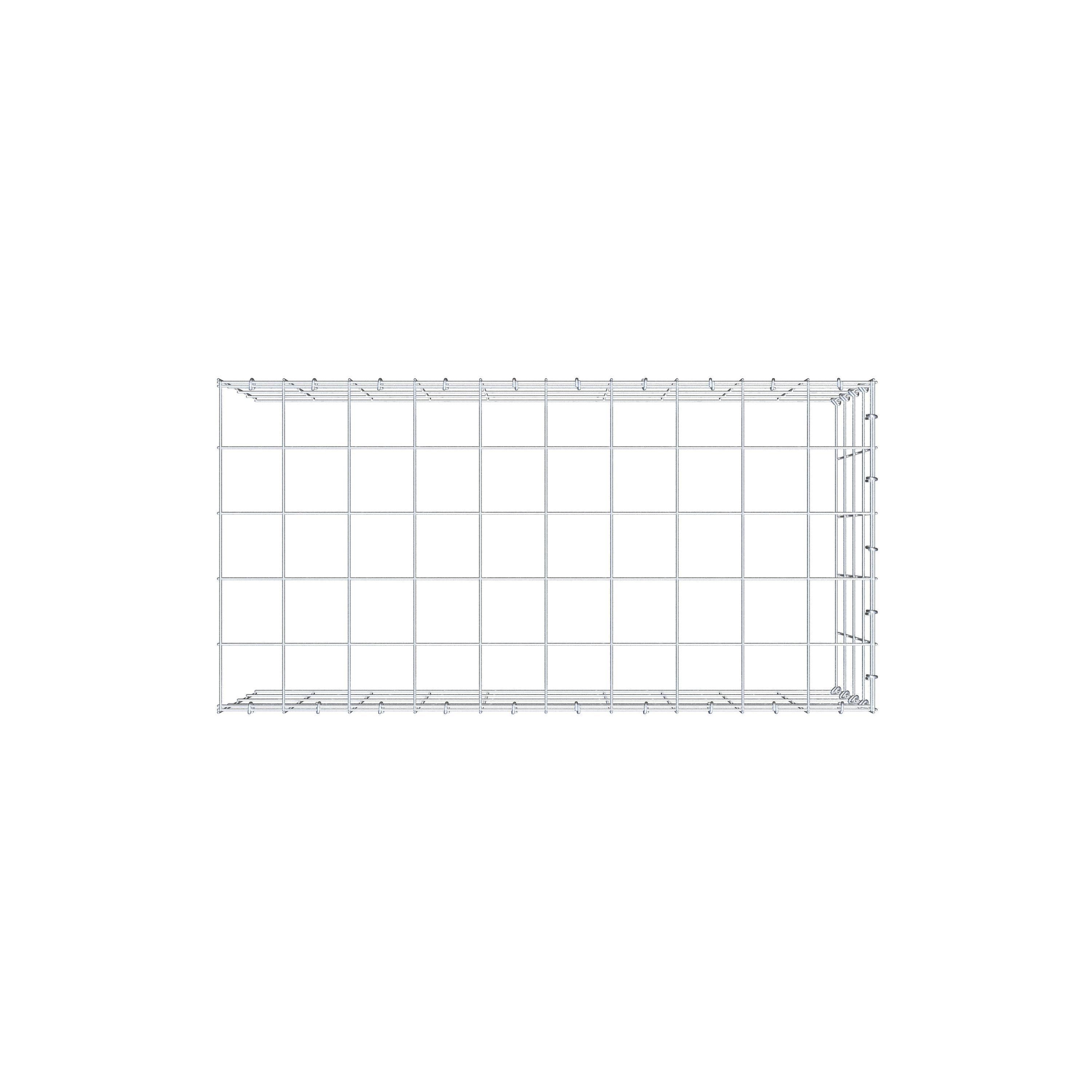 Anbaugabione Typ 4 100 cm x 40 cm x 50 cm (L x H x T), Maschenweite 10 cm x 10 cm, C-Ring