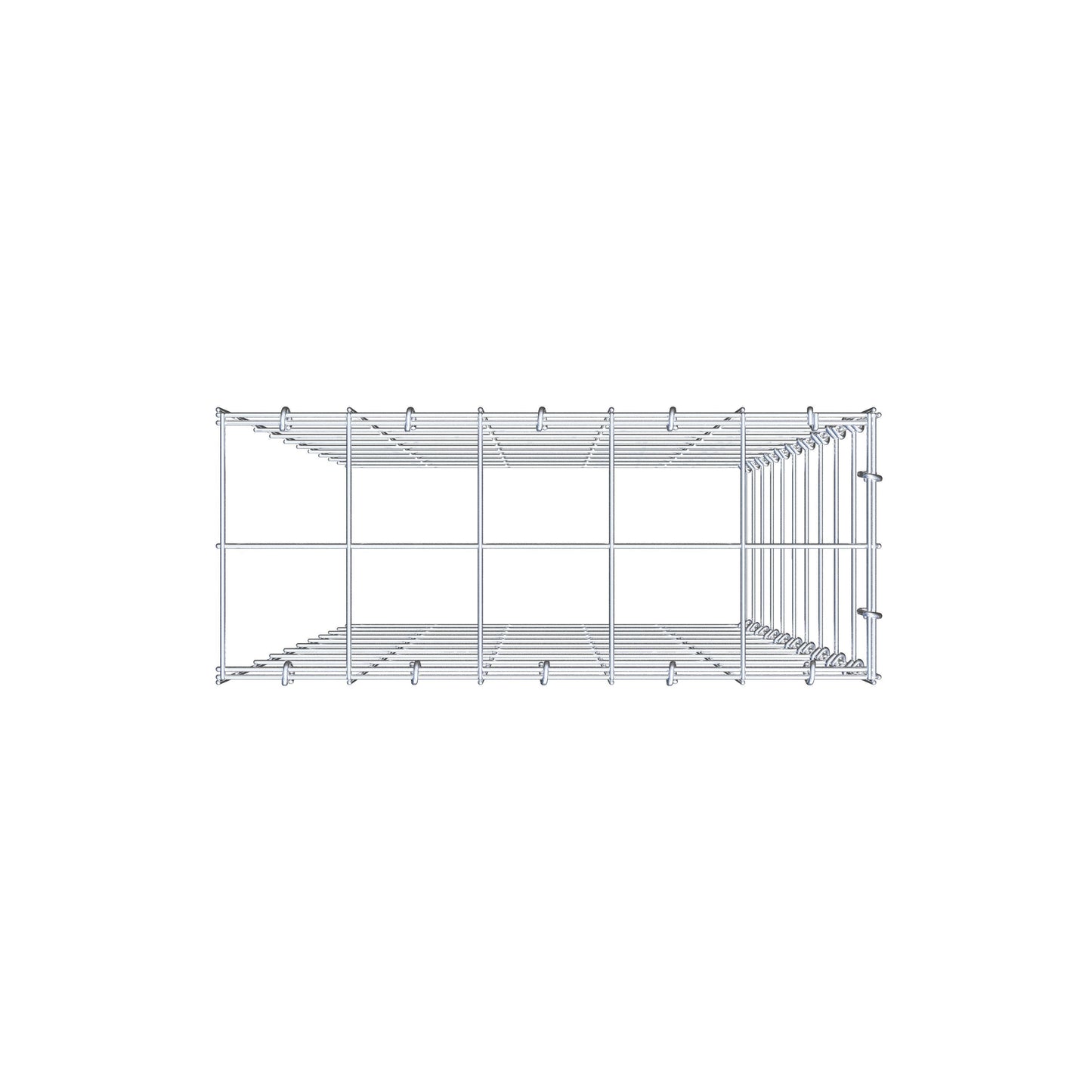 Gabbione aggiuntivo tipo 4 100 cm x 50 cm x 20 cm (L x H x P), maglia 10 cm x 10 cm, anello a C