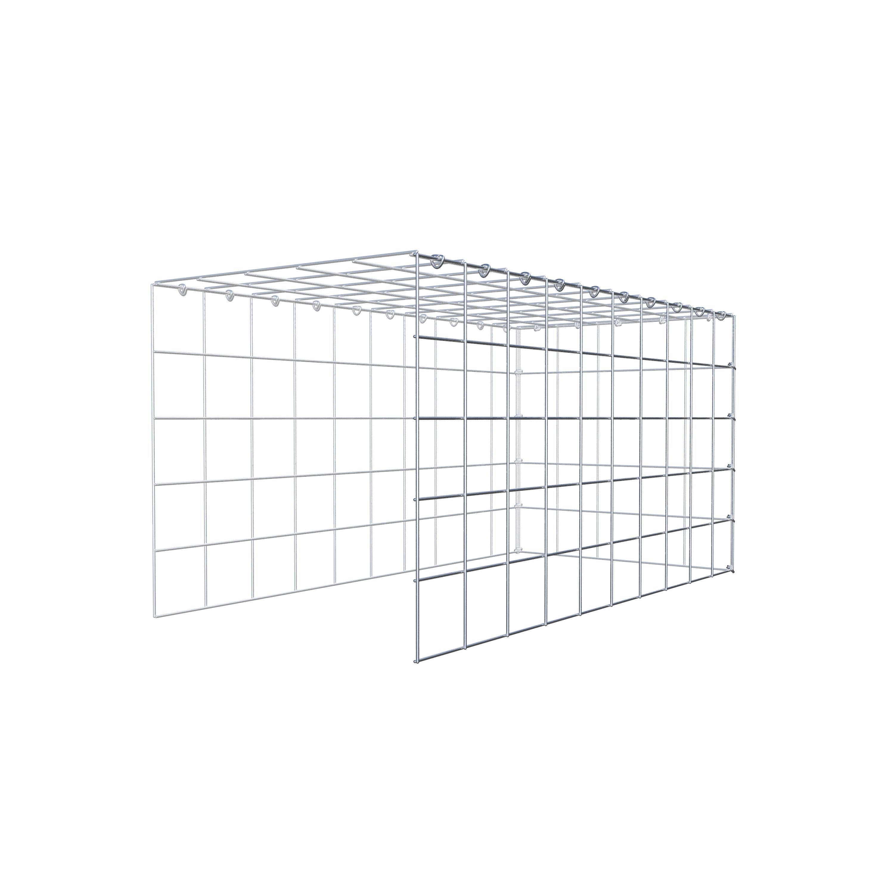 Monteret gabion type 4 100 cm x 50 cm x 50 cm (L x H x D), maskestørrelse 10 cm x 10 cm, C-ring