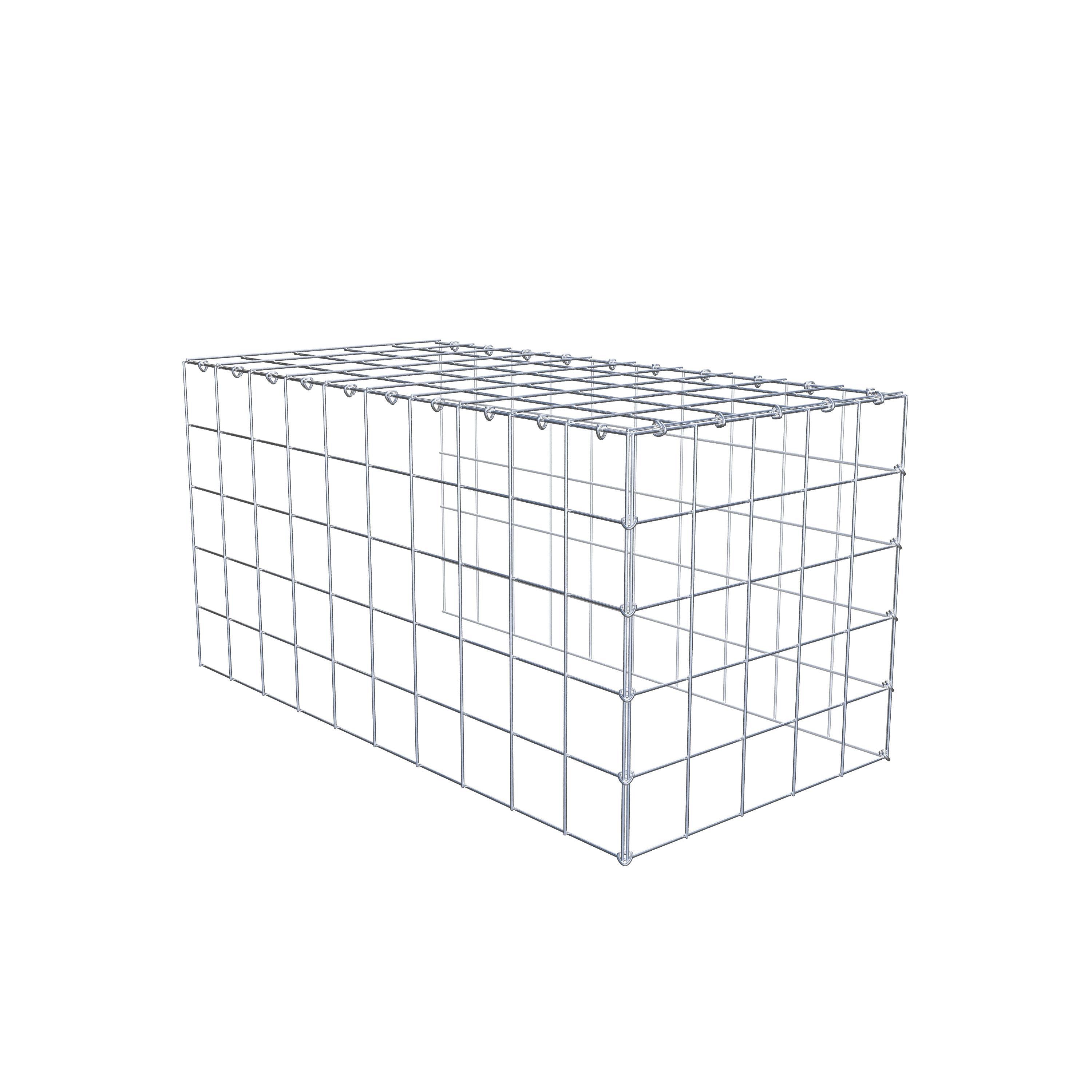 Monteret gabion type 4 100 cm x 50 cm x 50 cm (L x H x D), maskestørrelse 10 cm x 10 cm, C-ring