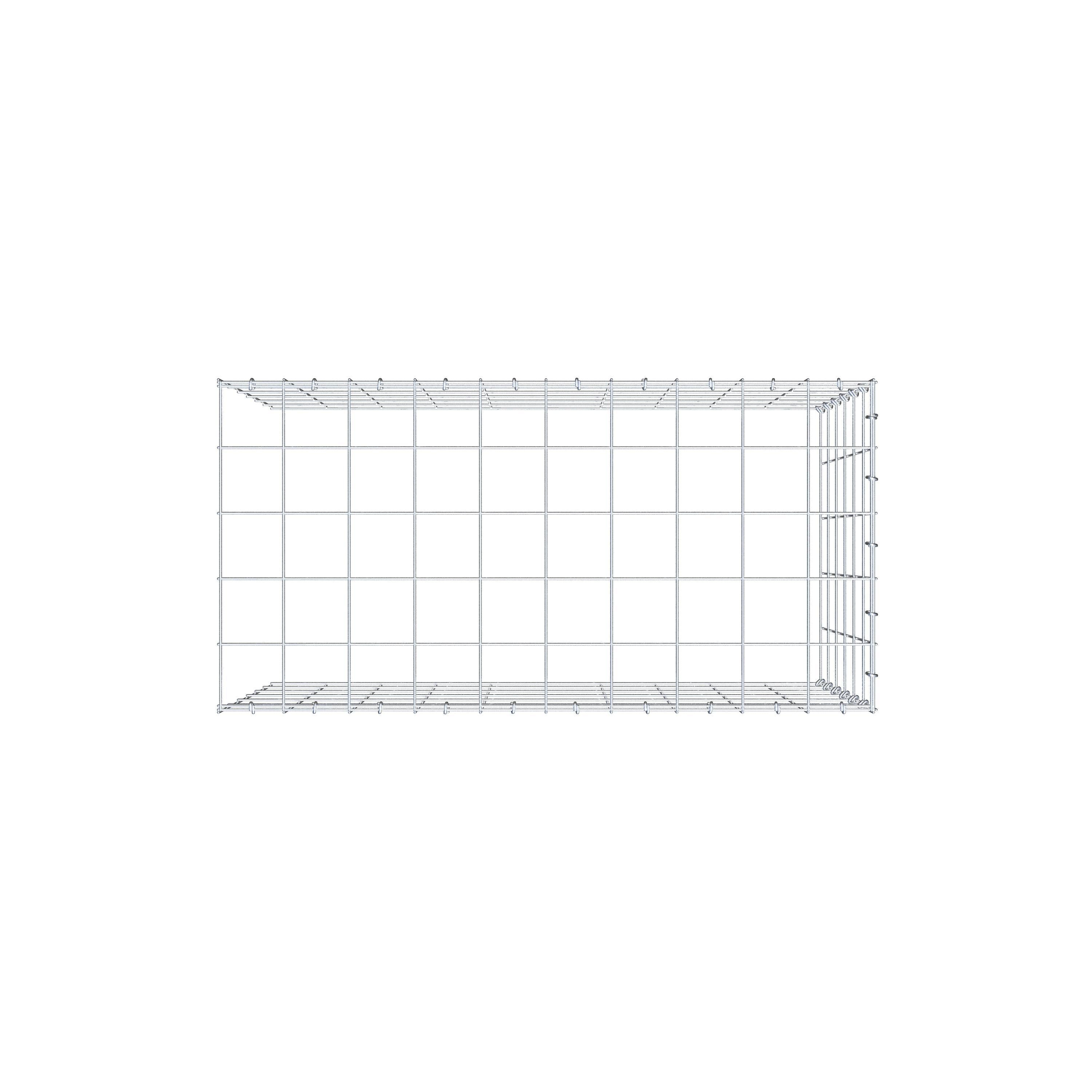 Anbaugabione Typ 4 100 cm x 60 cm x 50 cm (L x H x T), Maschenweite 10 cm x 10 cm, C-Ring