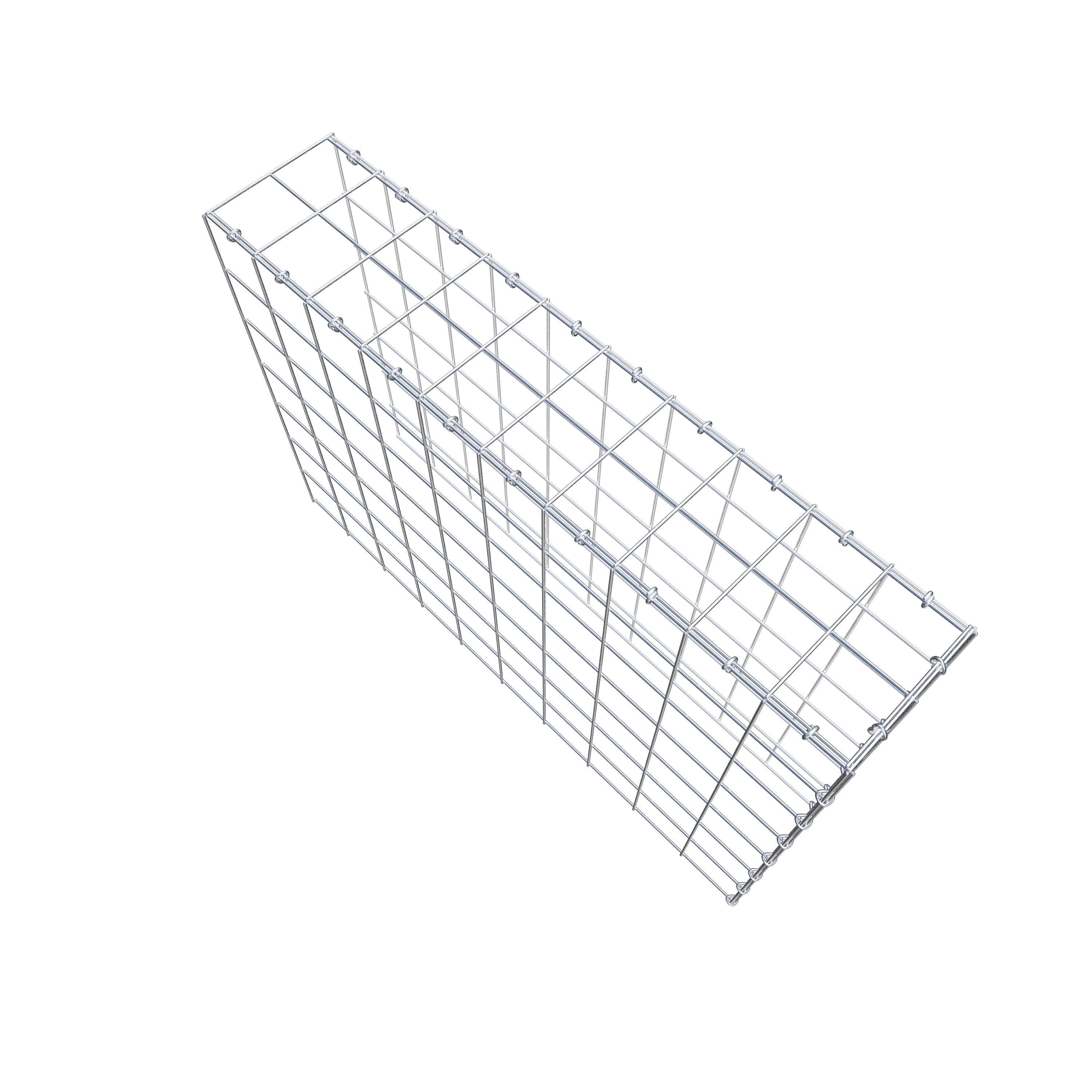 Monteret gabion type 4 100 cm x 70 cm x 20 cm (L x H x D), maskestørrelse 10 cm x 10 cm, C-ring