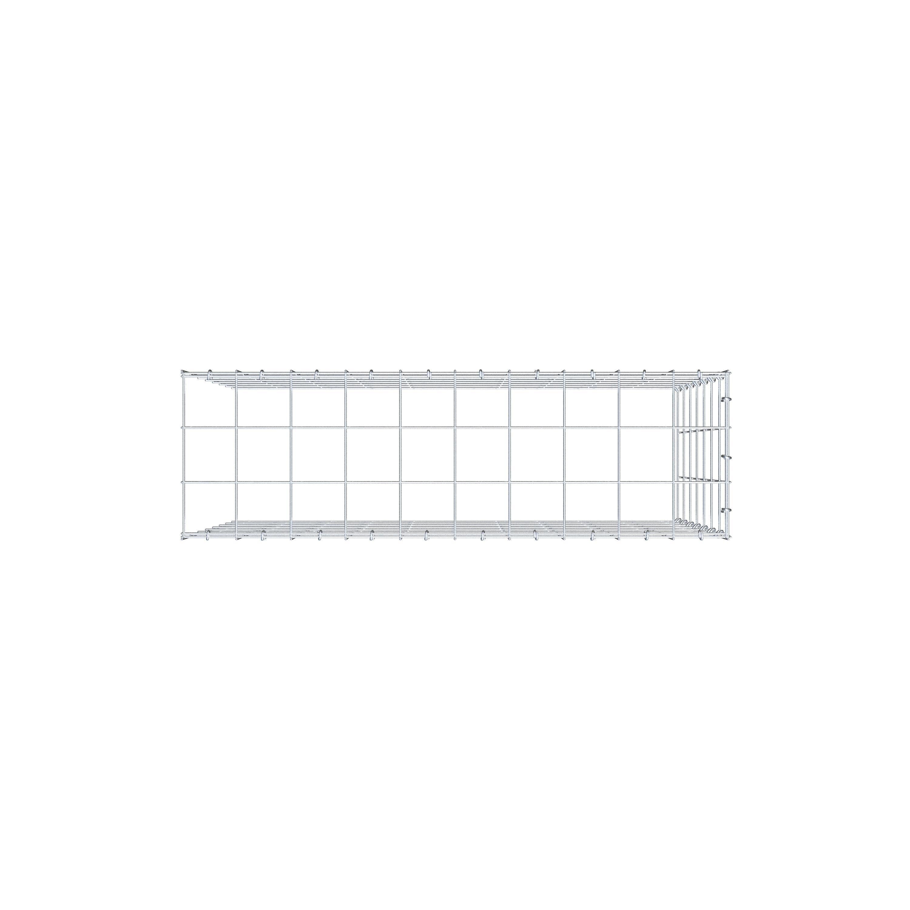 Mounted gabion type 4 100 cm x 70 cm x 30 cm (L x H x D), mesh size 10 cm x 10 cm, C-ring