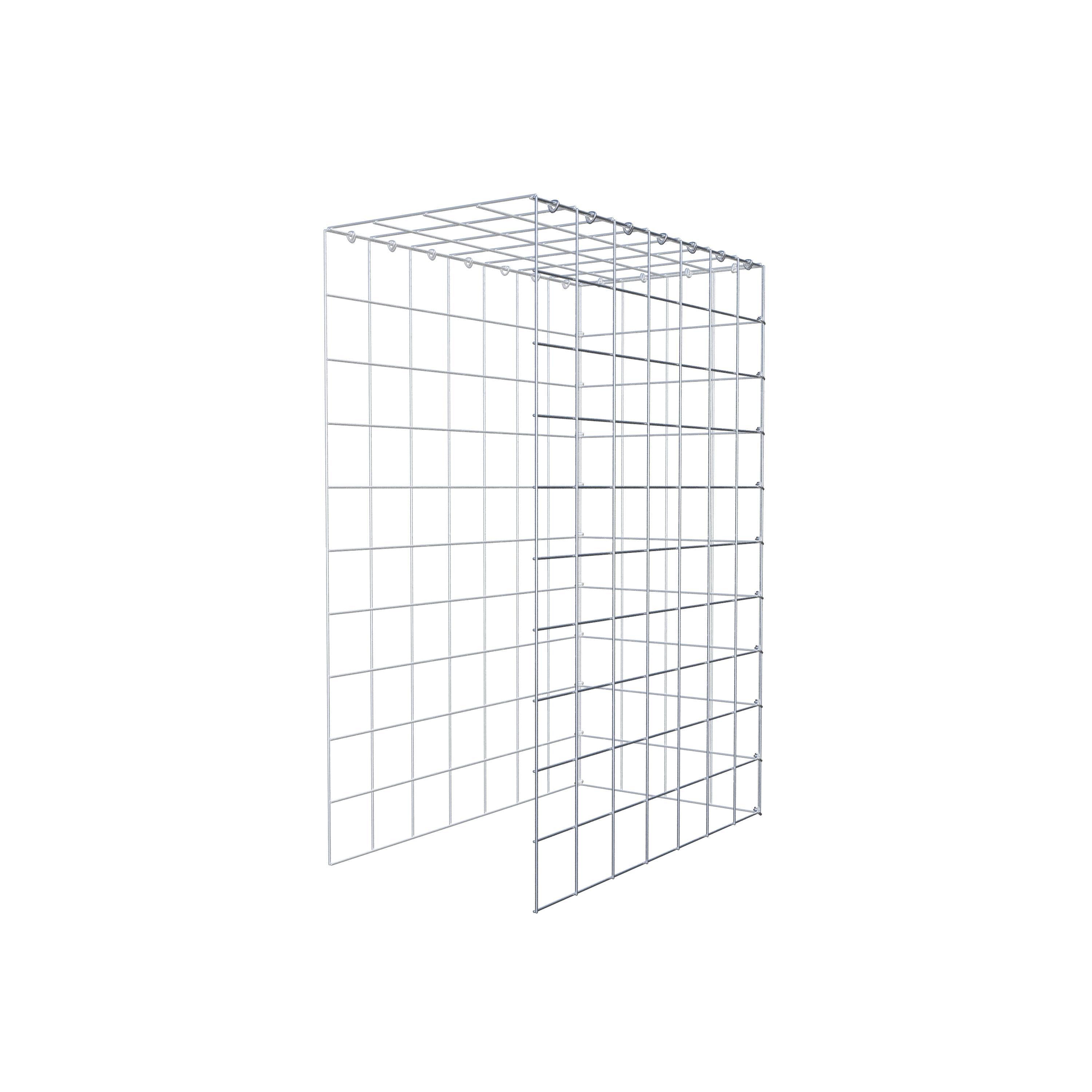 Monteret gabion type 4 100 cm x 70 cm x 40 cm (L x H x D), maskestørrelse 10 cm x 10 cm, C-ring