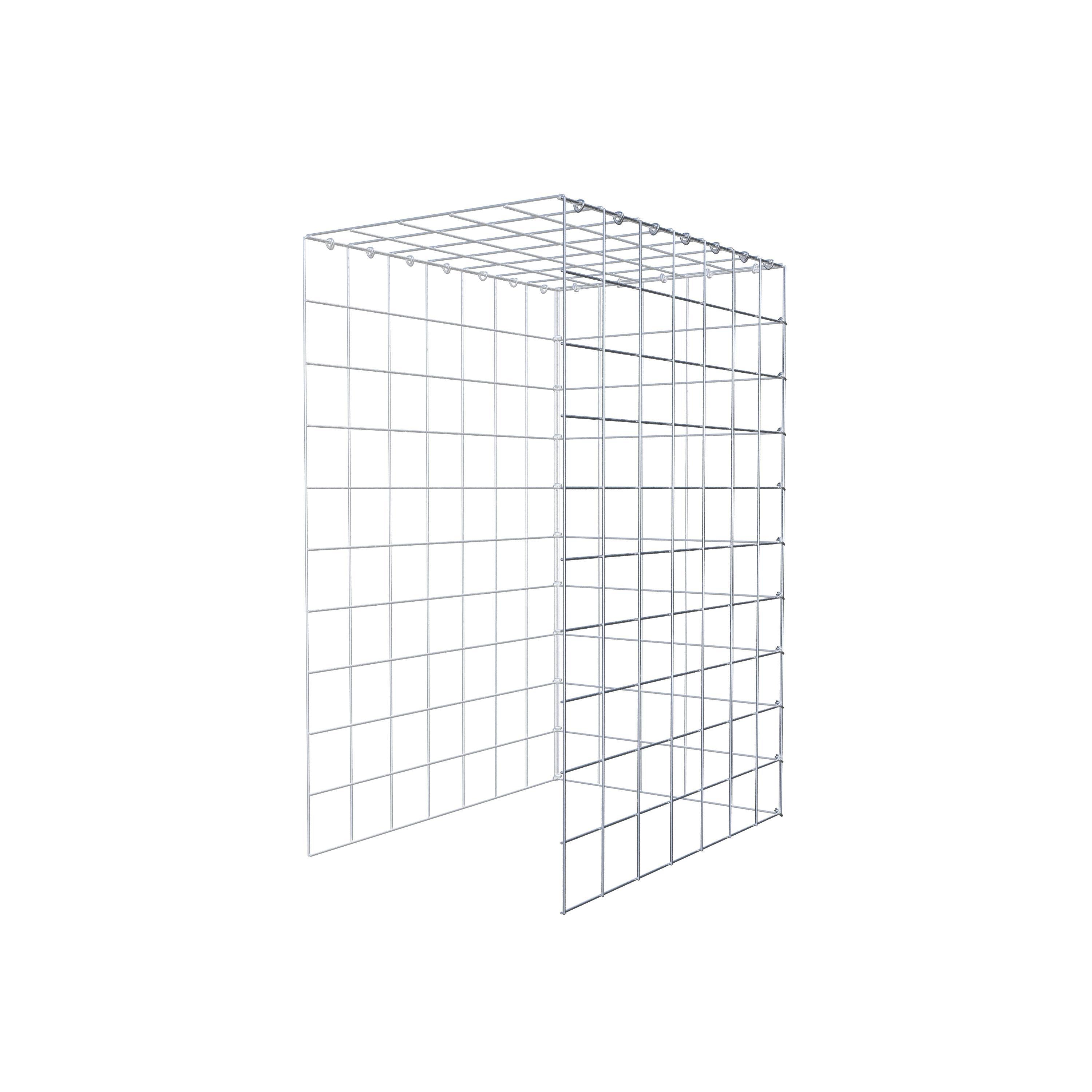 Monteret gabion type 4 100 cm x 70 cm x 50 cm (L x H x D), maskestørrelse 10 cm x 10 cm, C-ring