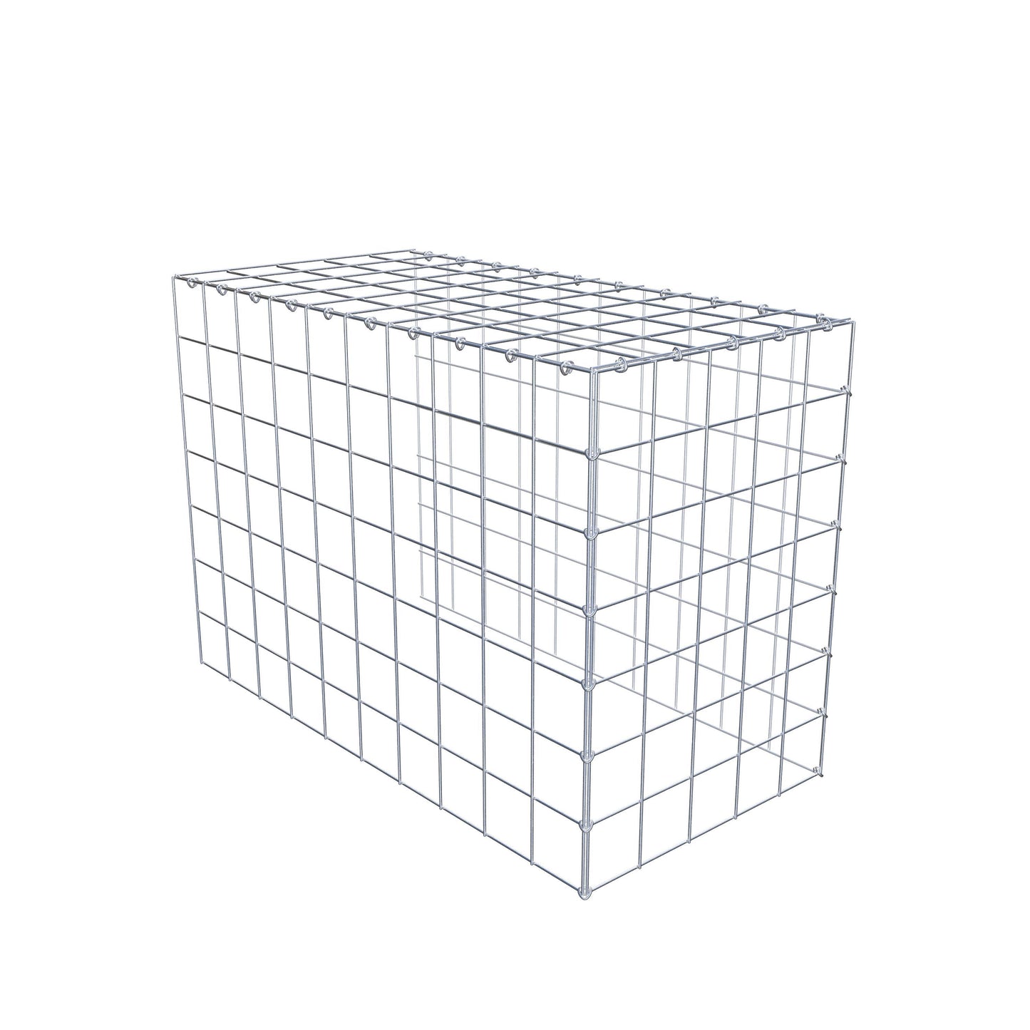 Monteret gabion type 4 100 cm x 70 cm x 50 cm (L x H x D), maskestørrelse 10 cm x 10 cm, C-ring