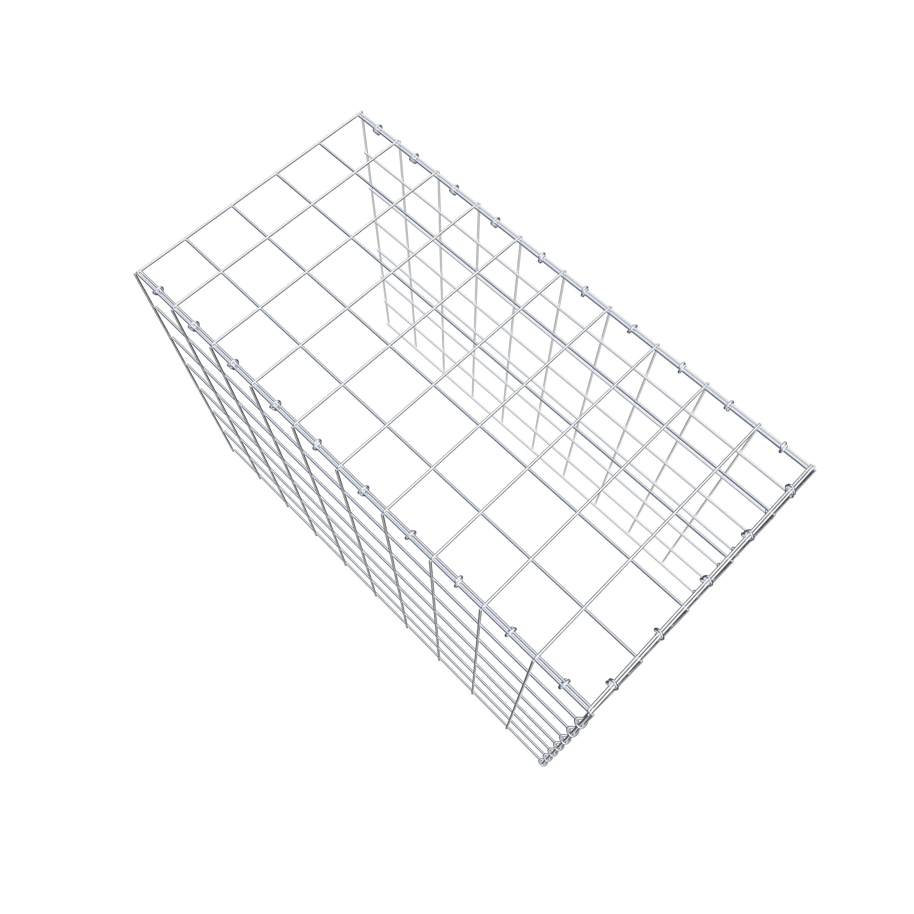 Monteret gabion type 4 100 cm x 70 cm x 50 cm (L x H x D), maskestørrelse 10 cm x 10 cm, C-ring