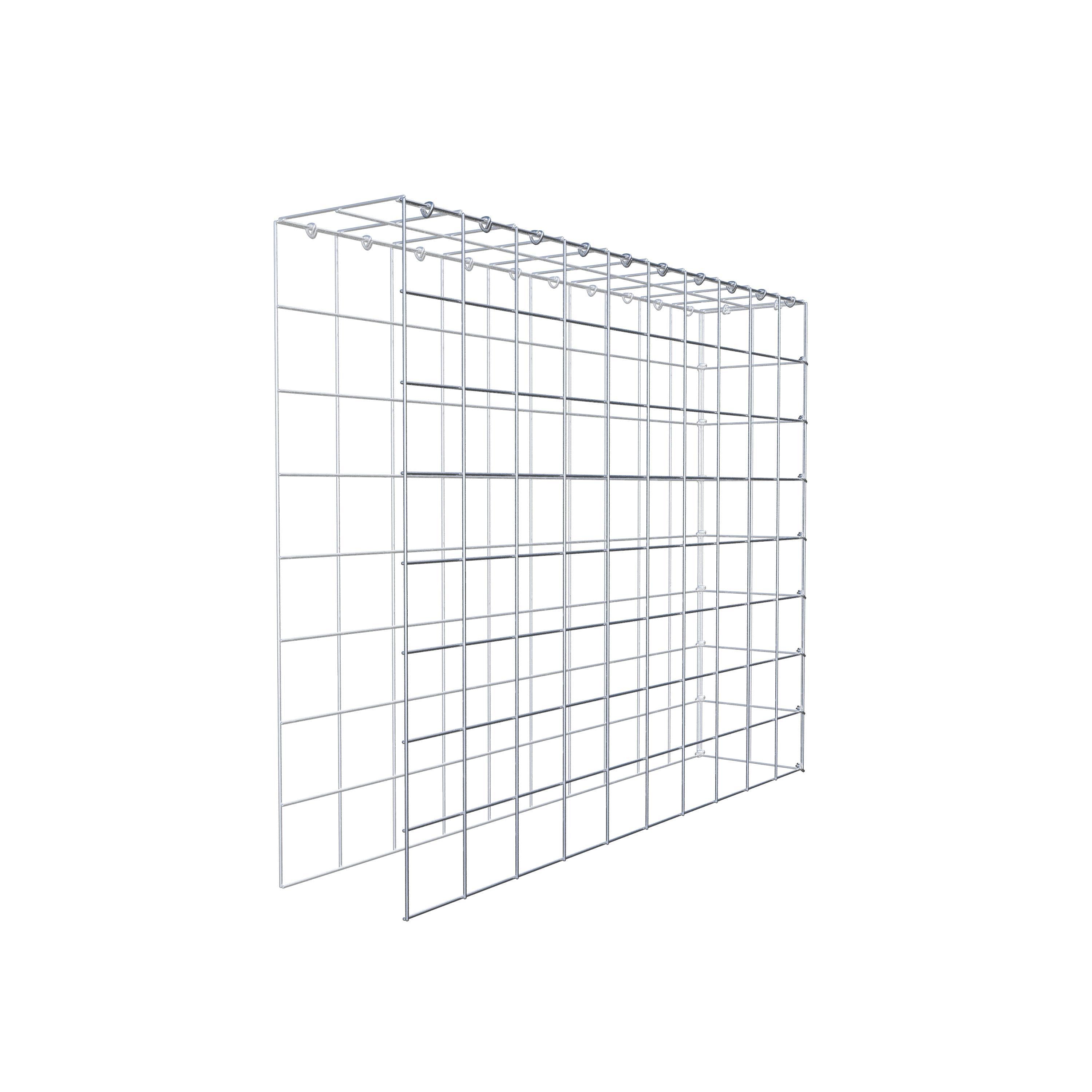 Monteret gabion type 4 100 cm x 80 cm x 20 cm (L x H x D), maskestørrelse 10 cm x 10 cm, C-ring