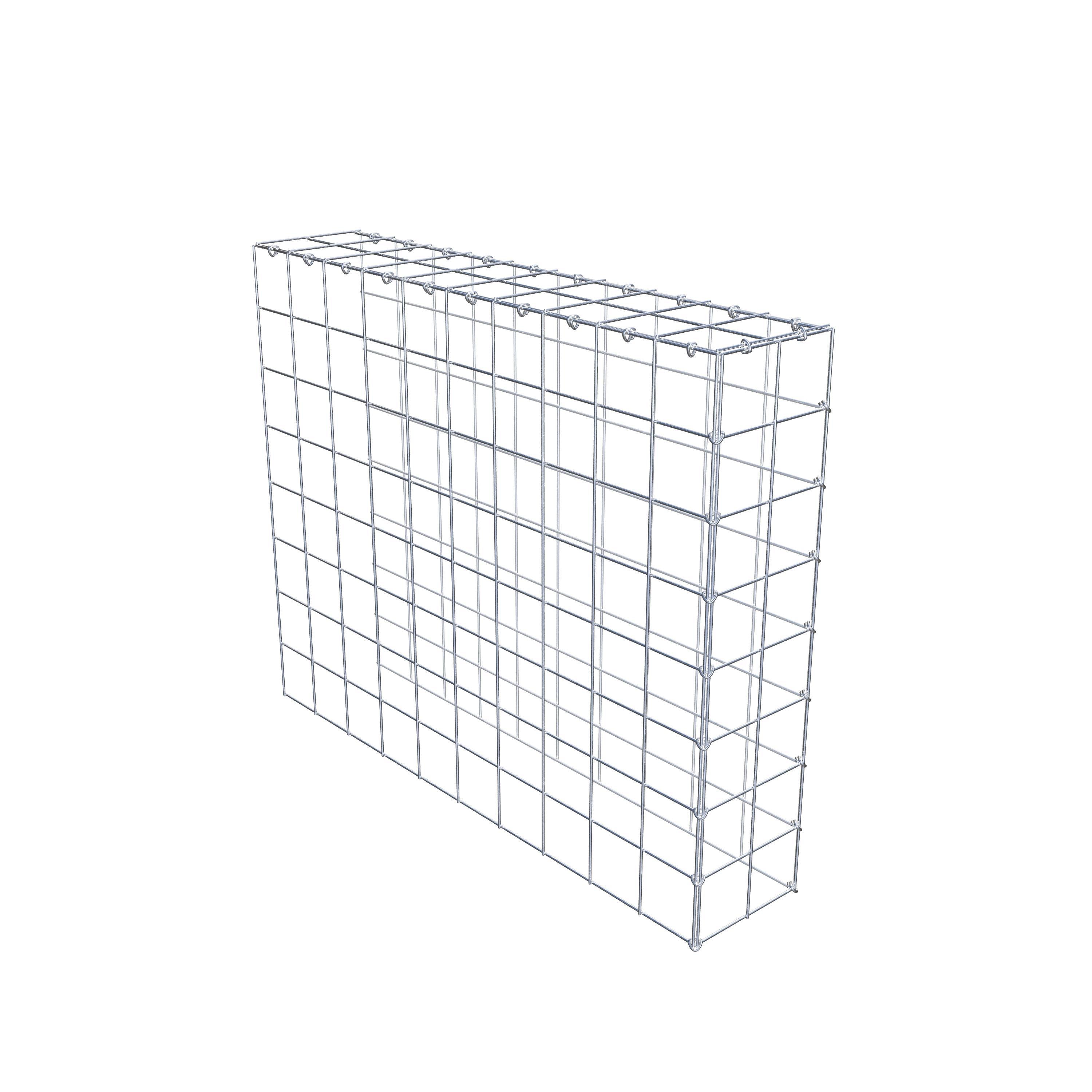 Monteret gabion type 4 100 cm x 80 cm x 20 cm (L x H x D), maskestørrelse 10 cm x 10 cm, C-ring