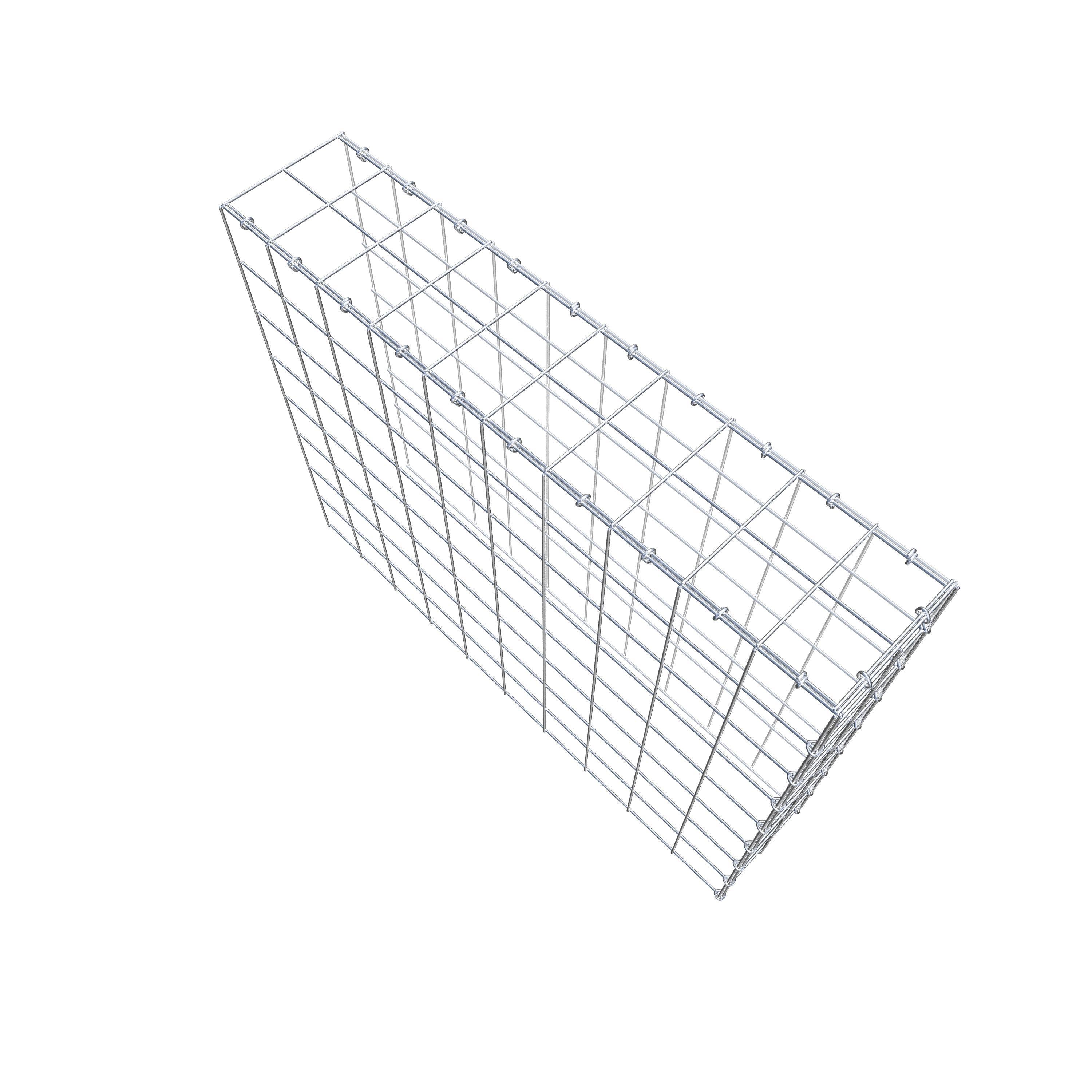 Monteret gabion type 4 100 cm x 80 cm x 20 cm (L x H x D), maskestørrelse 10 cm x 10 cm, C-ring