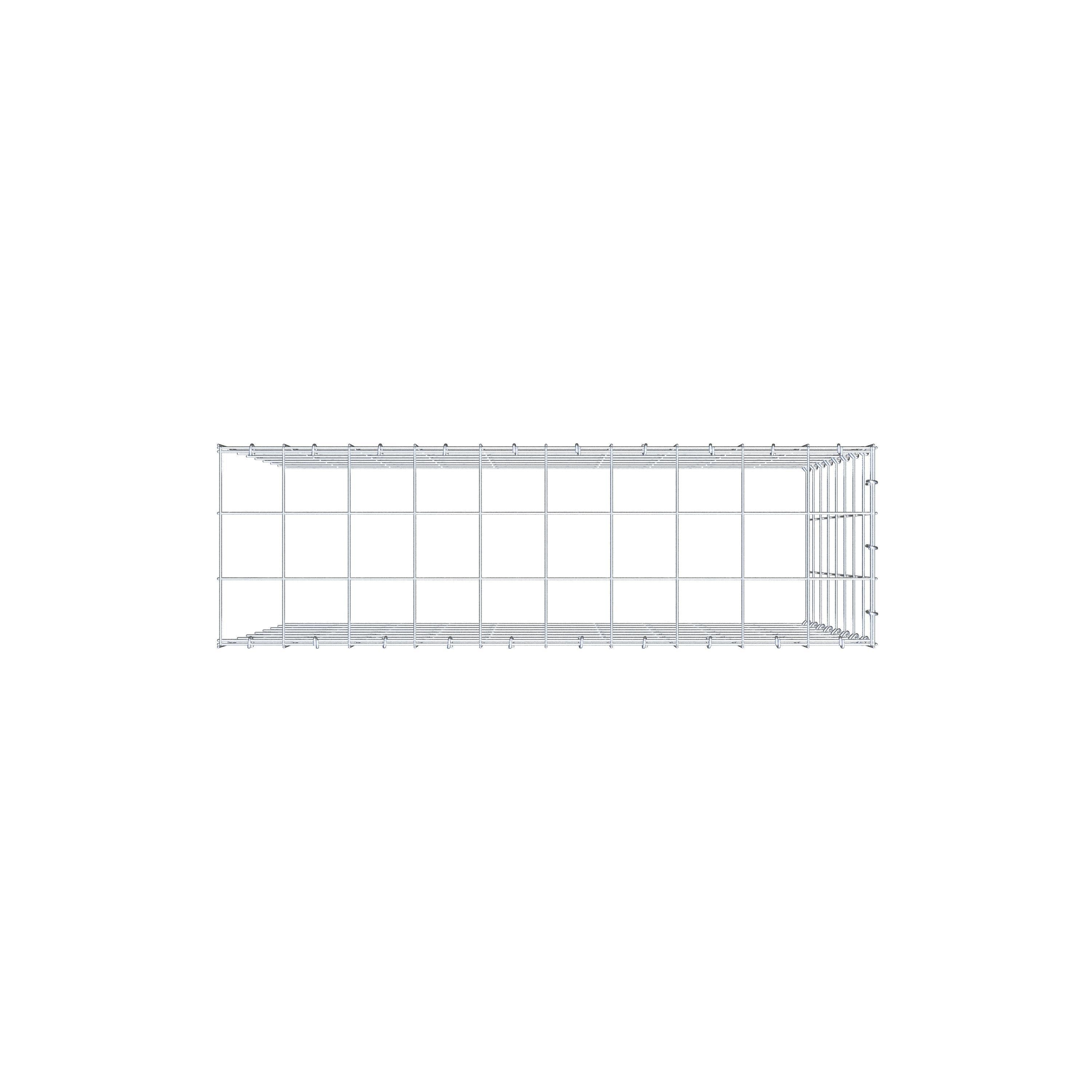 Mounted gabion type 4 100 cm x 80 cm x 30 cm (L x H x D), mesh size 10 cm x 10 cm, C-ring