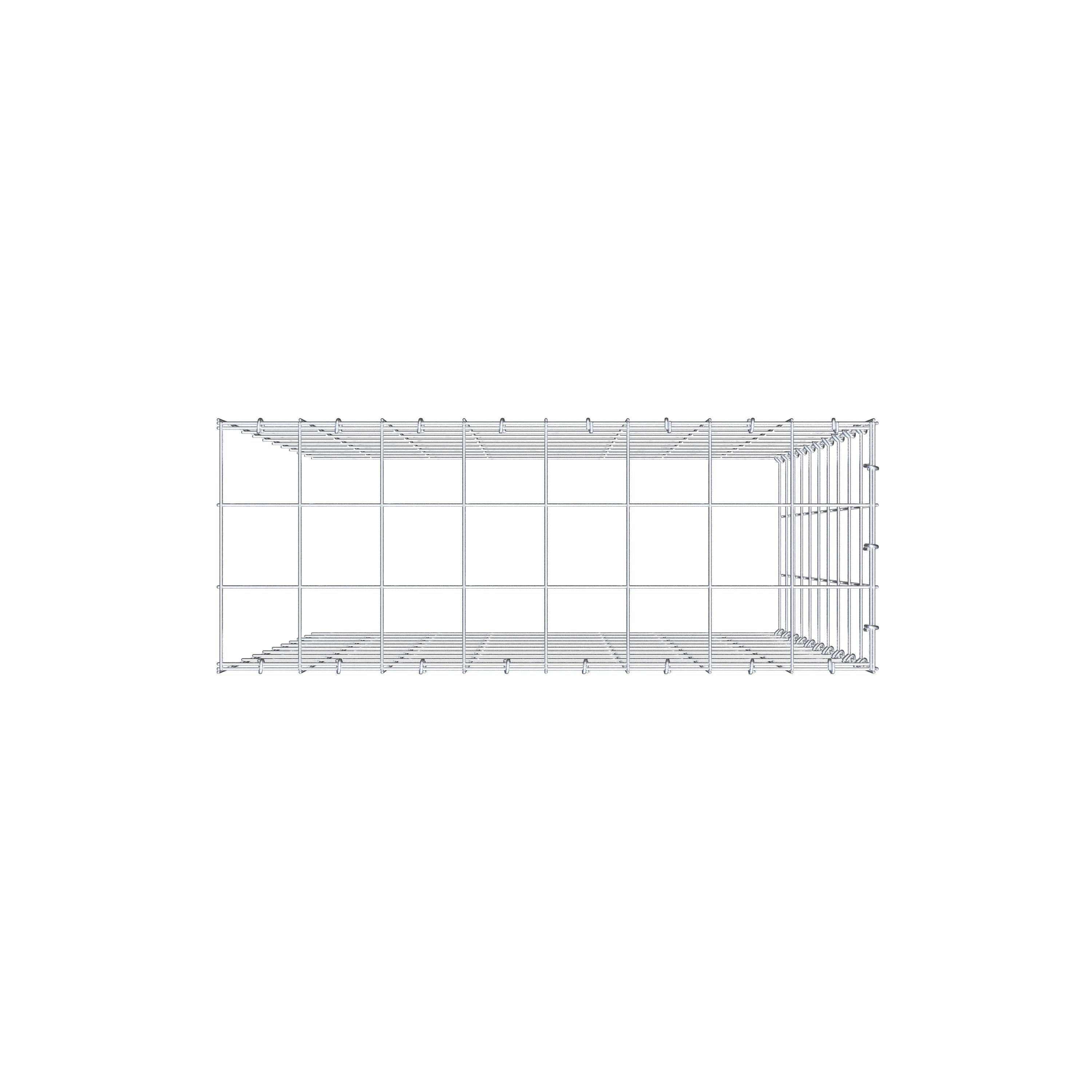 Monteret gabion type 4 100 cm x 80 cm x 30 cm (L x H x D), maskestørrelse 10 cm x 10 cm, C-ring