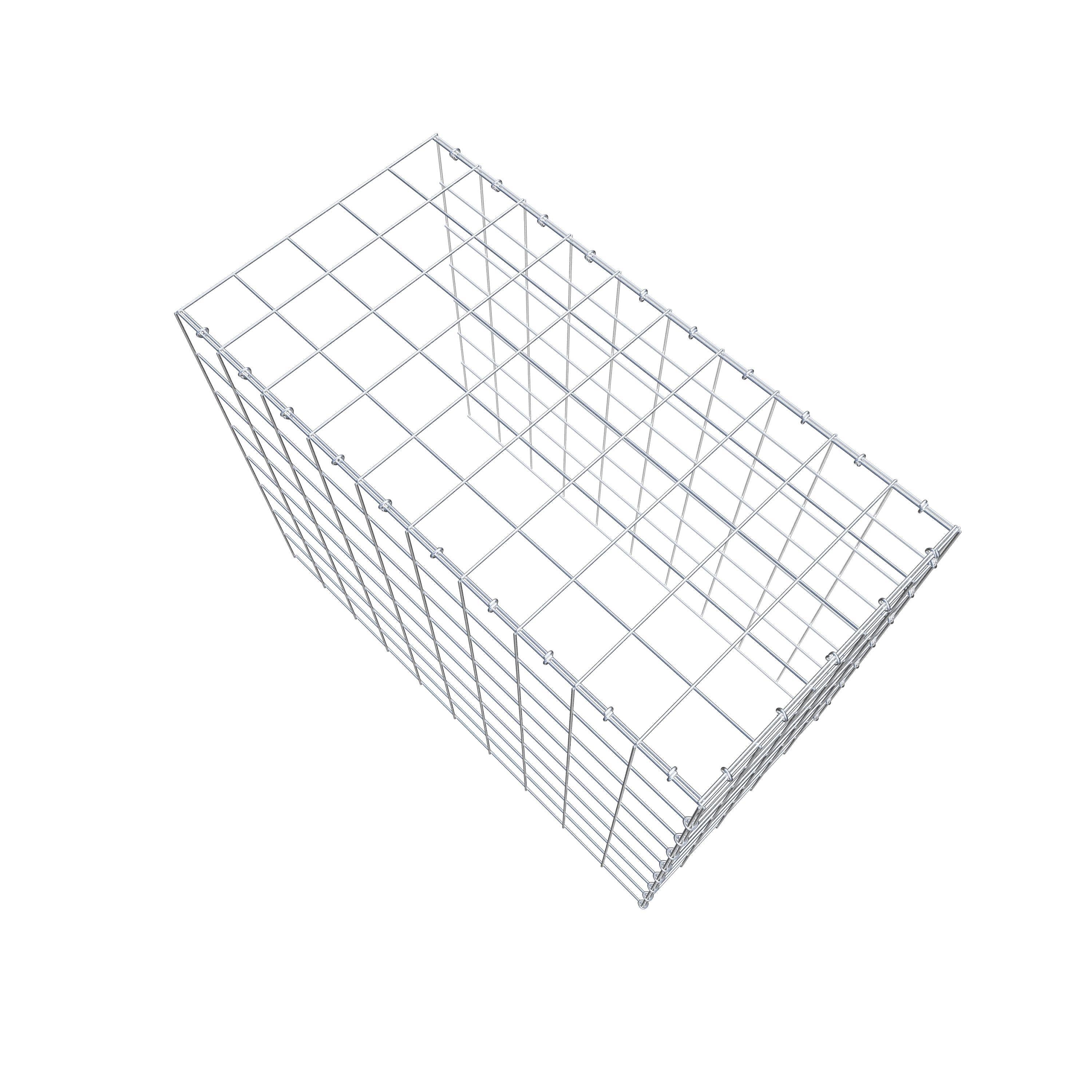 Monteret gabion type 4 100 cm x 80 cm x 50 cm (L x H x D), maskestørrelse 10 cm x 10 cm, C-ring