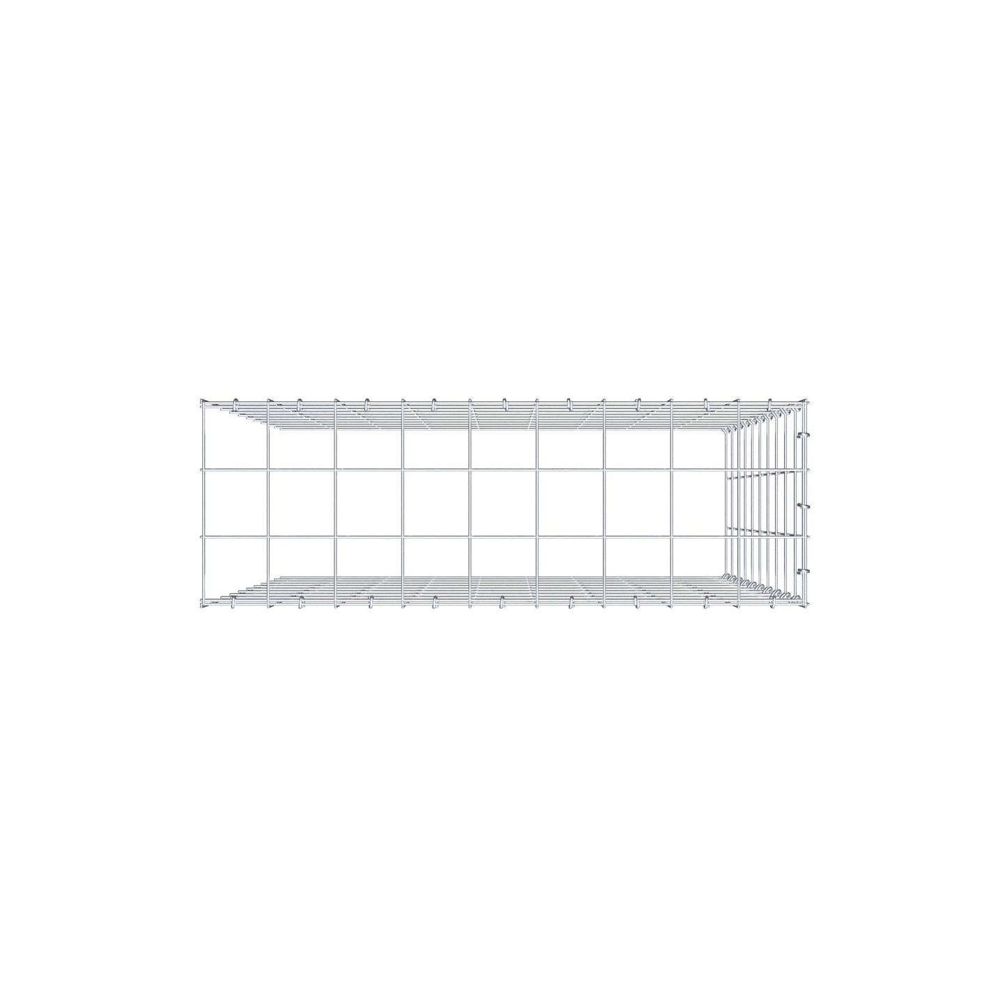 Monteret gabion type 4 100 cm x 90 cm x 30 cm (L x H x D), maskestørrelse 10 cm x 10 cm, C-ring