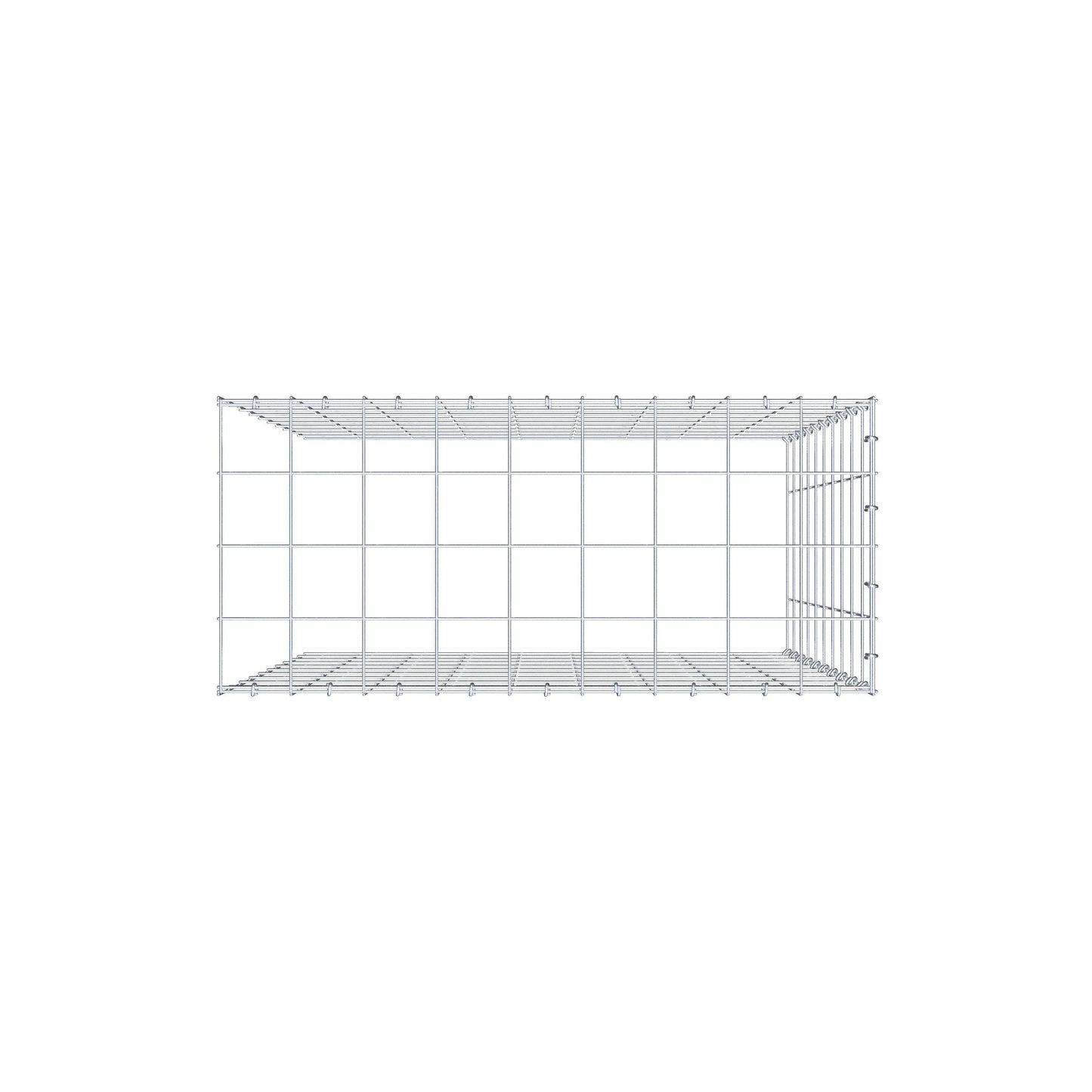 Extra gabion typ 4 100 cm x 90 cm x 40 cm (L x H x D), maskstorlek 10 cm x 10 cm, C-ring