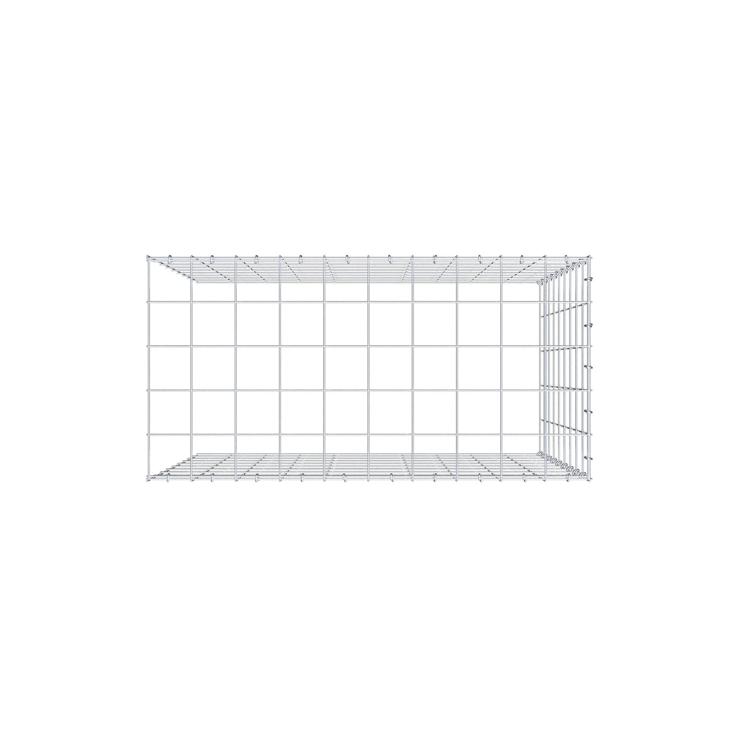 Extra gabion typ 4 100 cm x 90 cm x 50 cm (L x H x D), maskstorlek 10 cm x 10 cm, C-ring