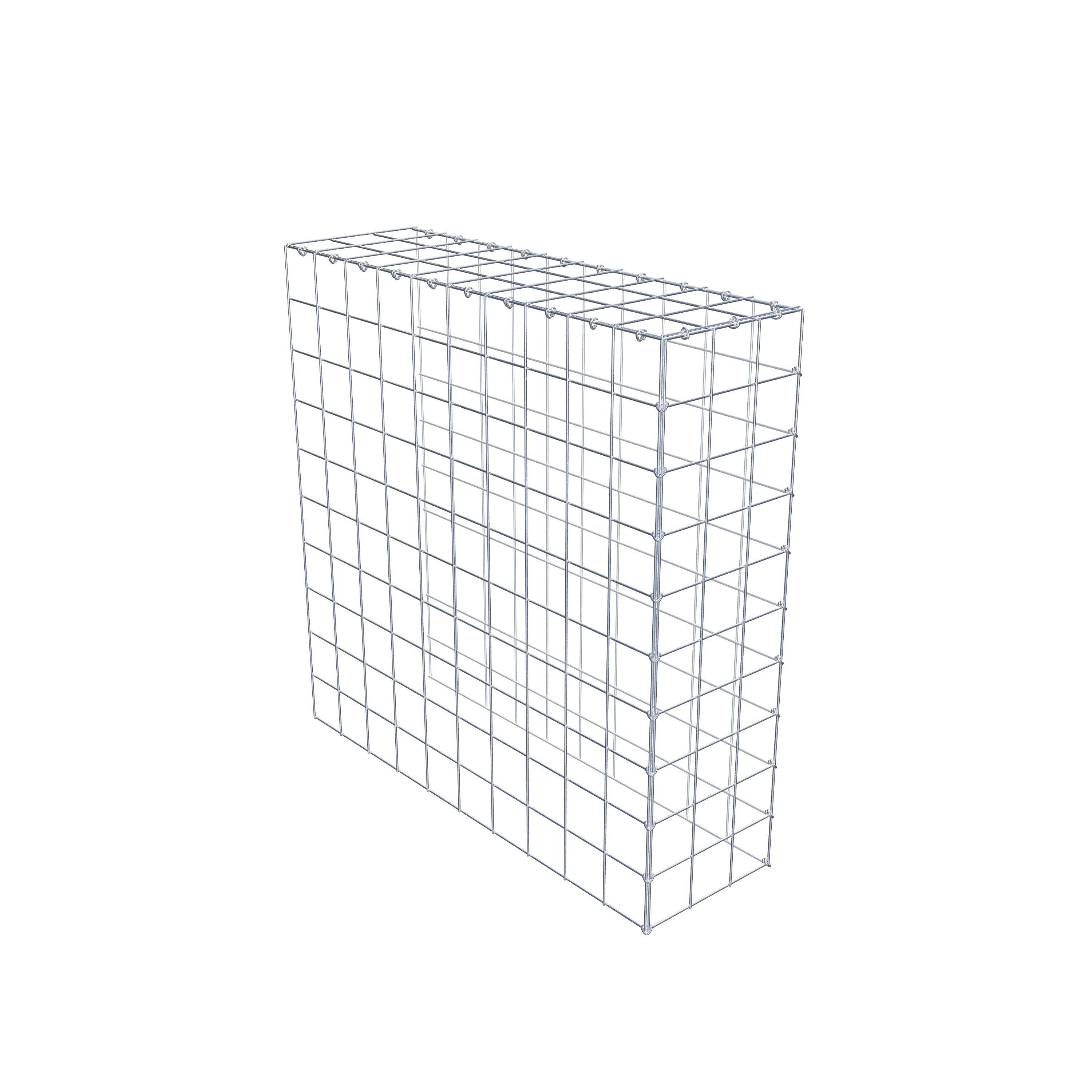 Monteret gabion type 4 100 cm x 100 cm x 30 cm (L x H x D), maskestørrelse 10 cm x 10 cm, C-ring