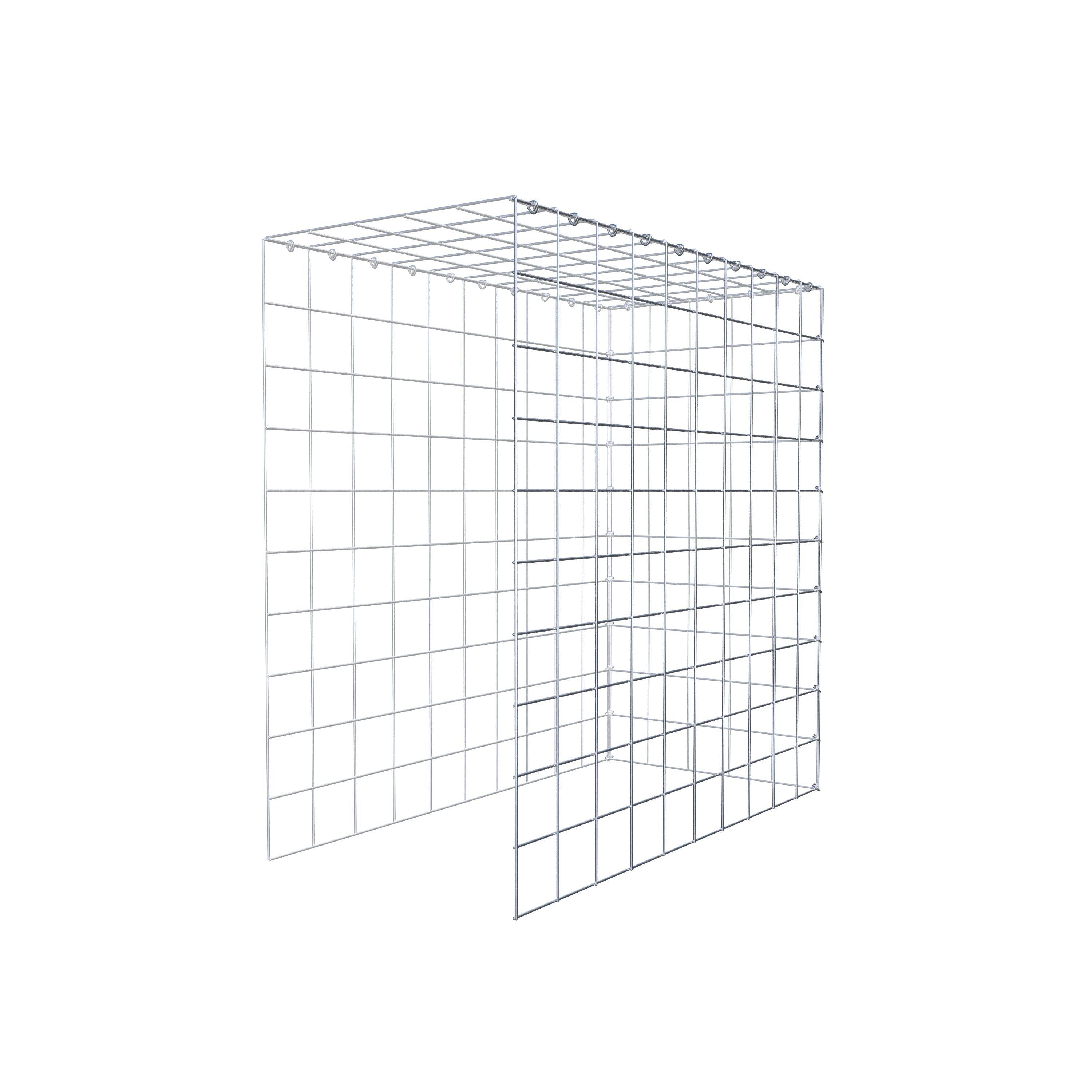 Monteret gabion type 4 100 cm x 100 cm x 50 cm (L x H x D), maskestørrelse 10 cm x 10 cm, C-ring