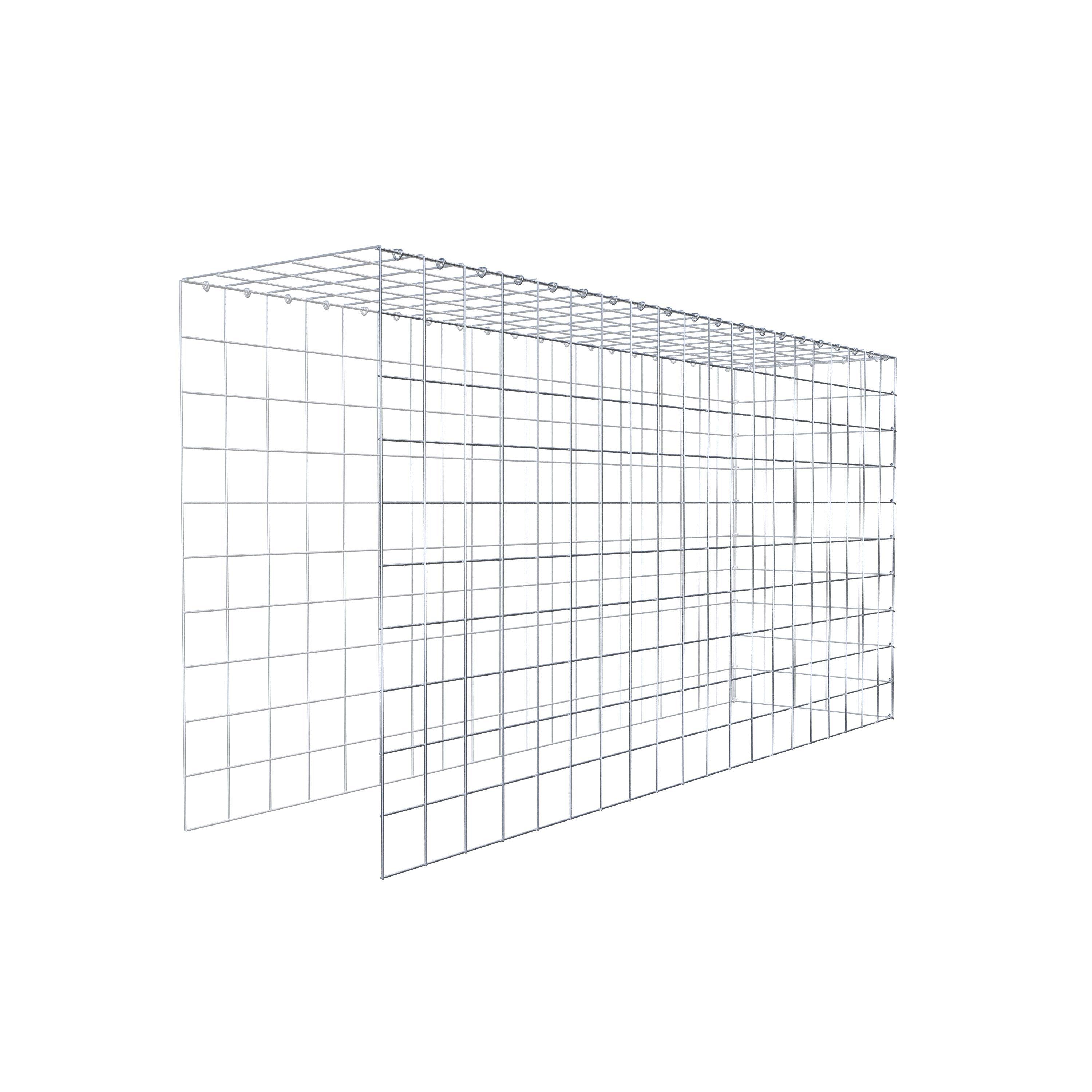 Monteret gabion type 4 200 cm x 100 cm x 50 cm (L x H x D), maskestørrelse 10 cm x 10 cm, C-ring