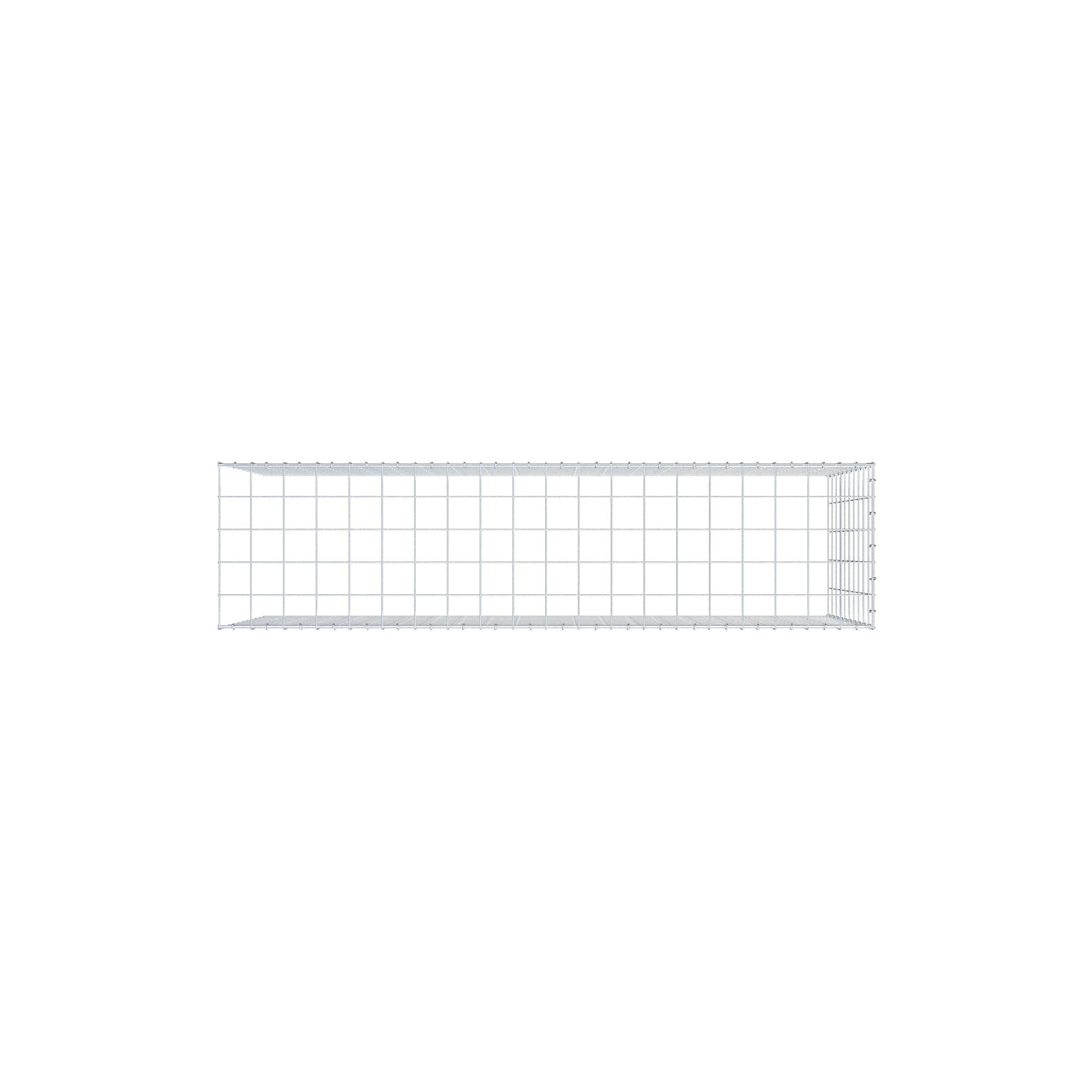 Monteret gabion type 4 200 cm x 100 cm x 50 cm (L x H x D), maskestørrelse 10 cm x 10 cm, C-ring