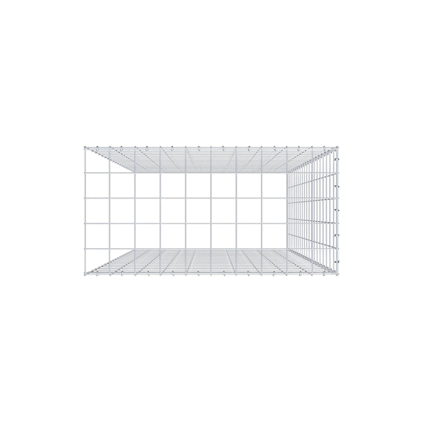 Extra gabion typ 4 200 cm x 100 cm x 50 cm (L x H x D), maskstorlek 10 cm x 10 cm, C-ring