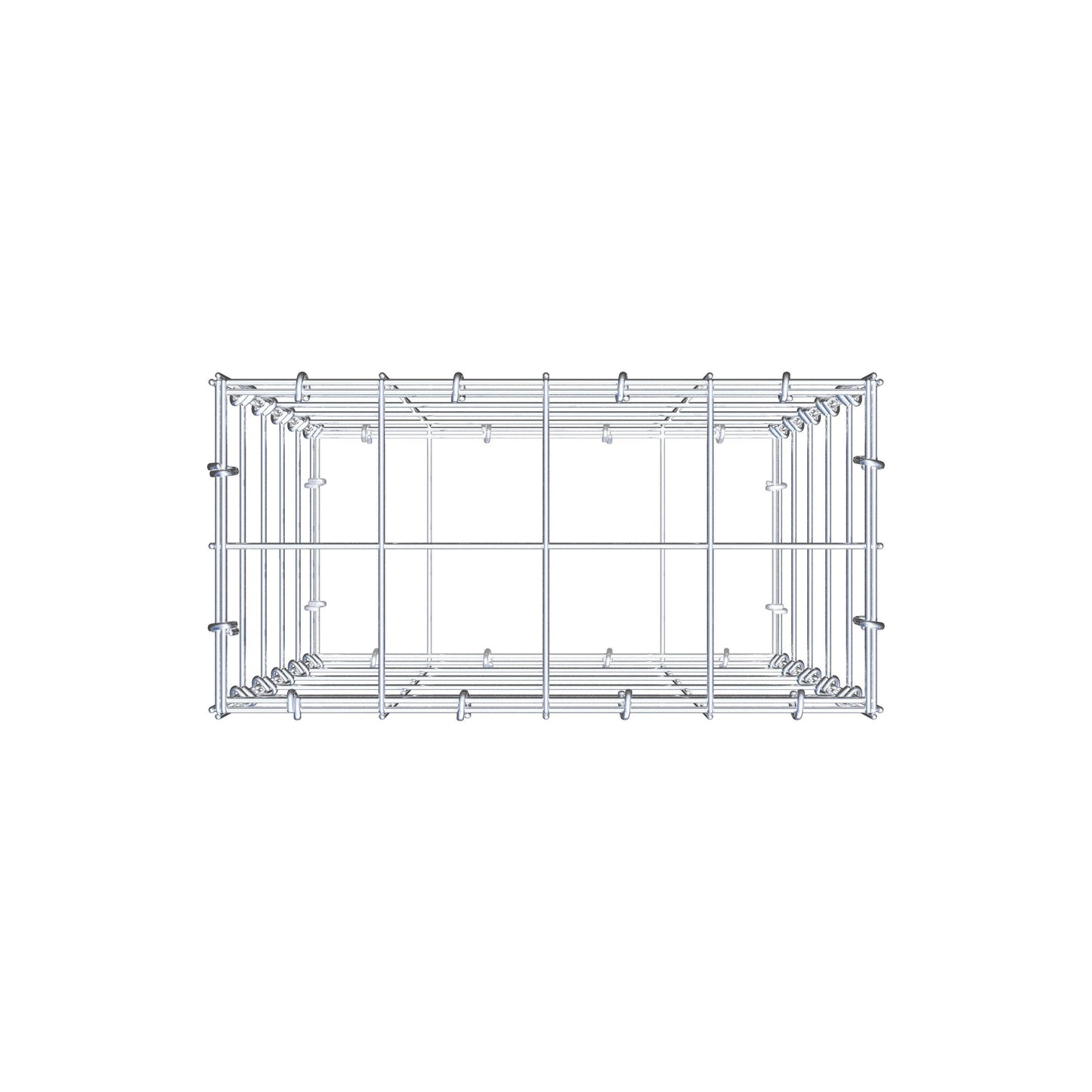 Gabione 50 cm x 40 cm x 20 cm (L x H x T), Maschenweite 10 cm x 10 cm, C-Ring
